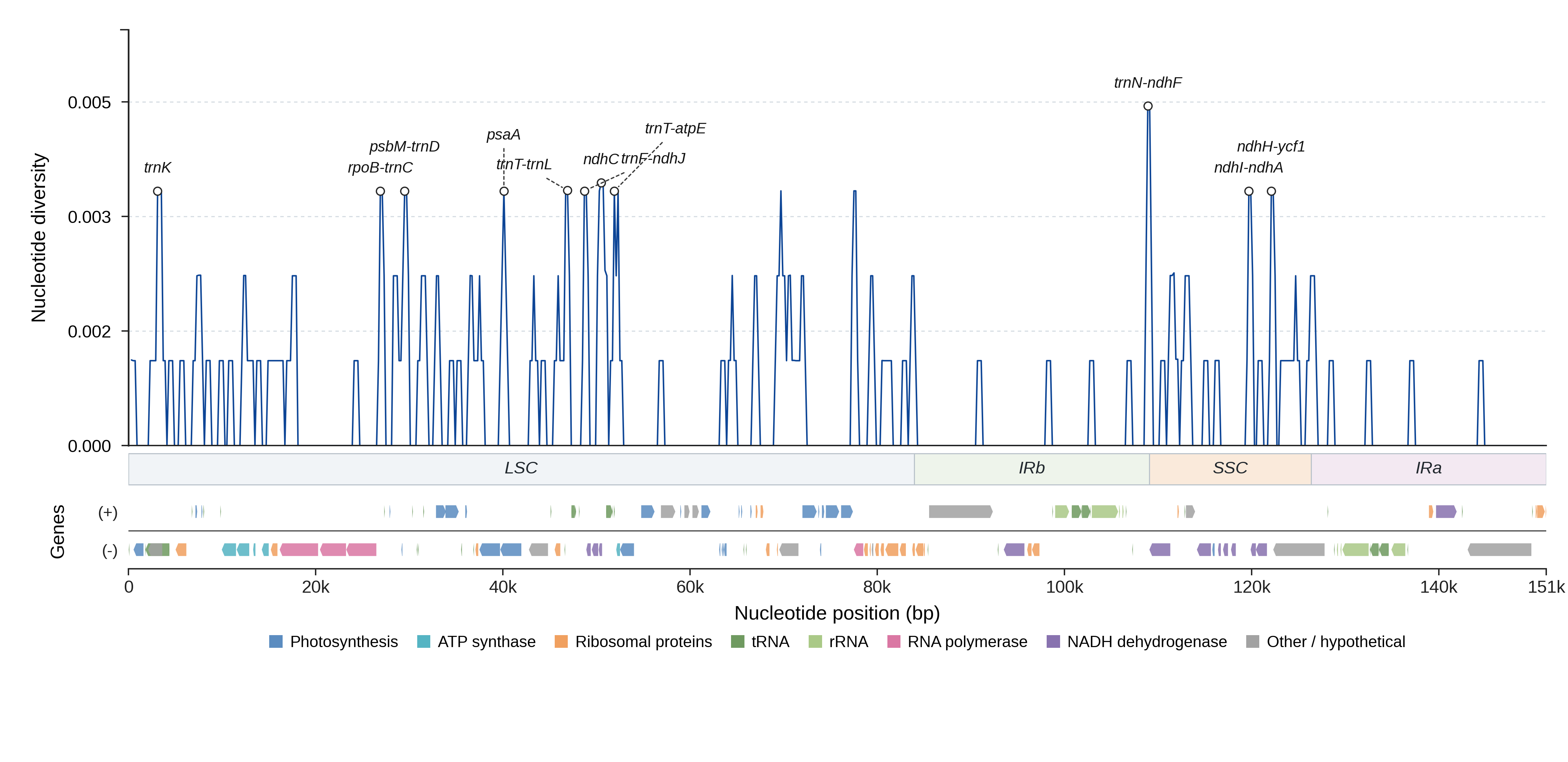 Sliding-window nucleotide diversity
