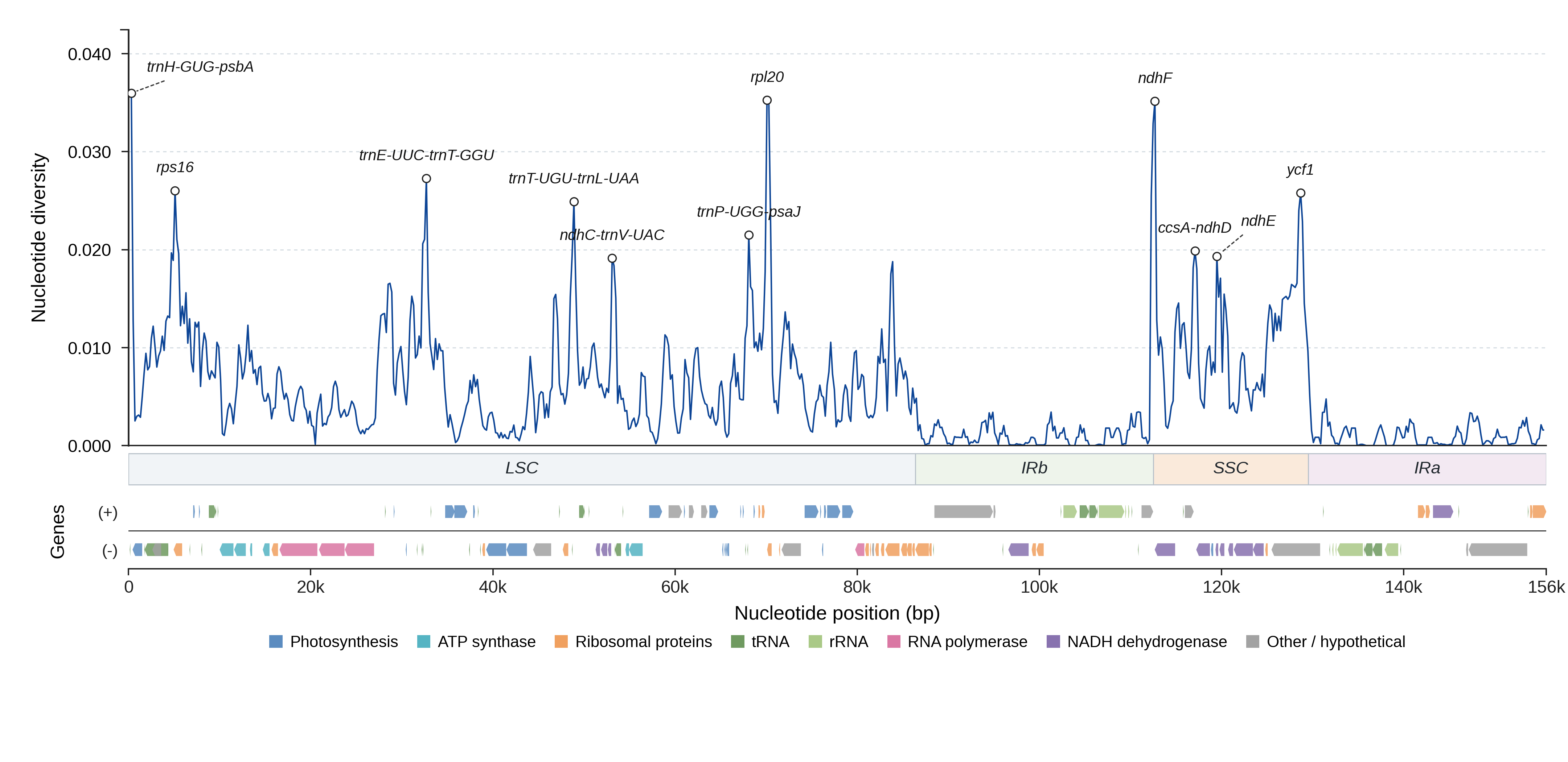 Sliding-window nucleotide diversity