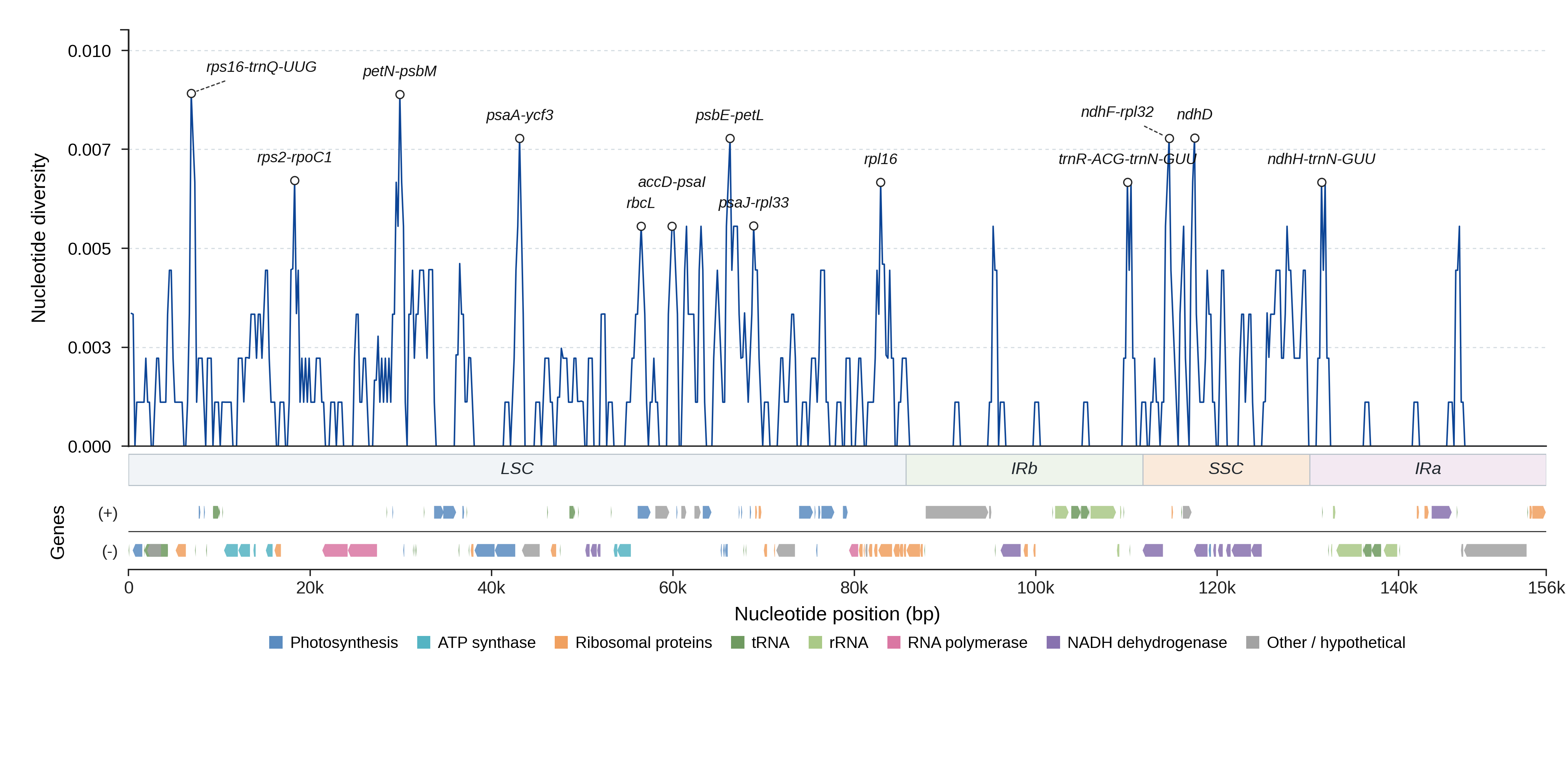 Sliding-window nucleotide diversity