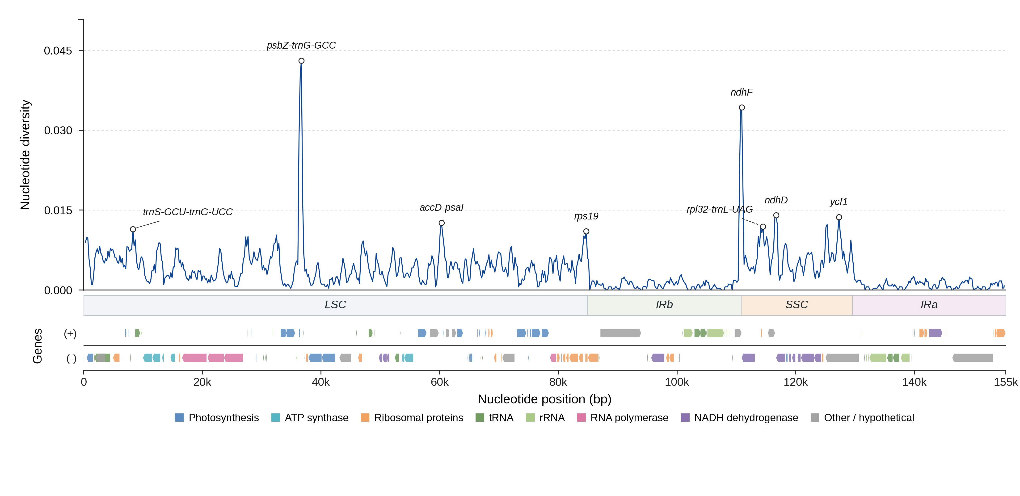 Sliding-window nucleotide diversity