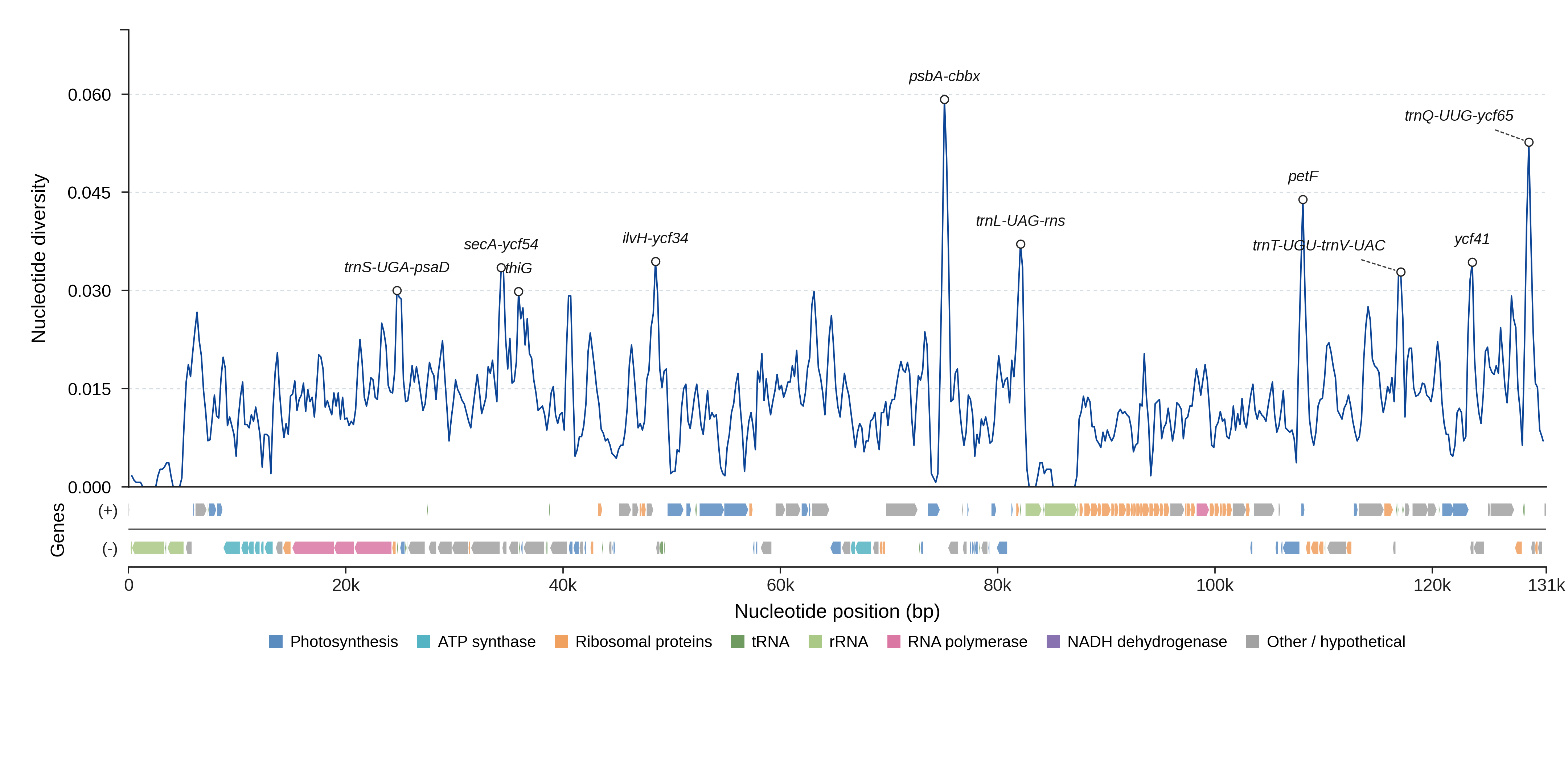 Sliding-window nucleotide diversity