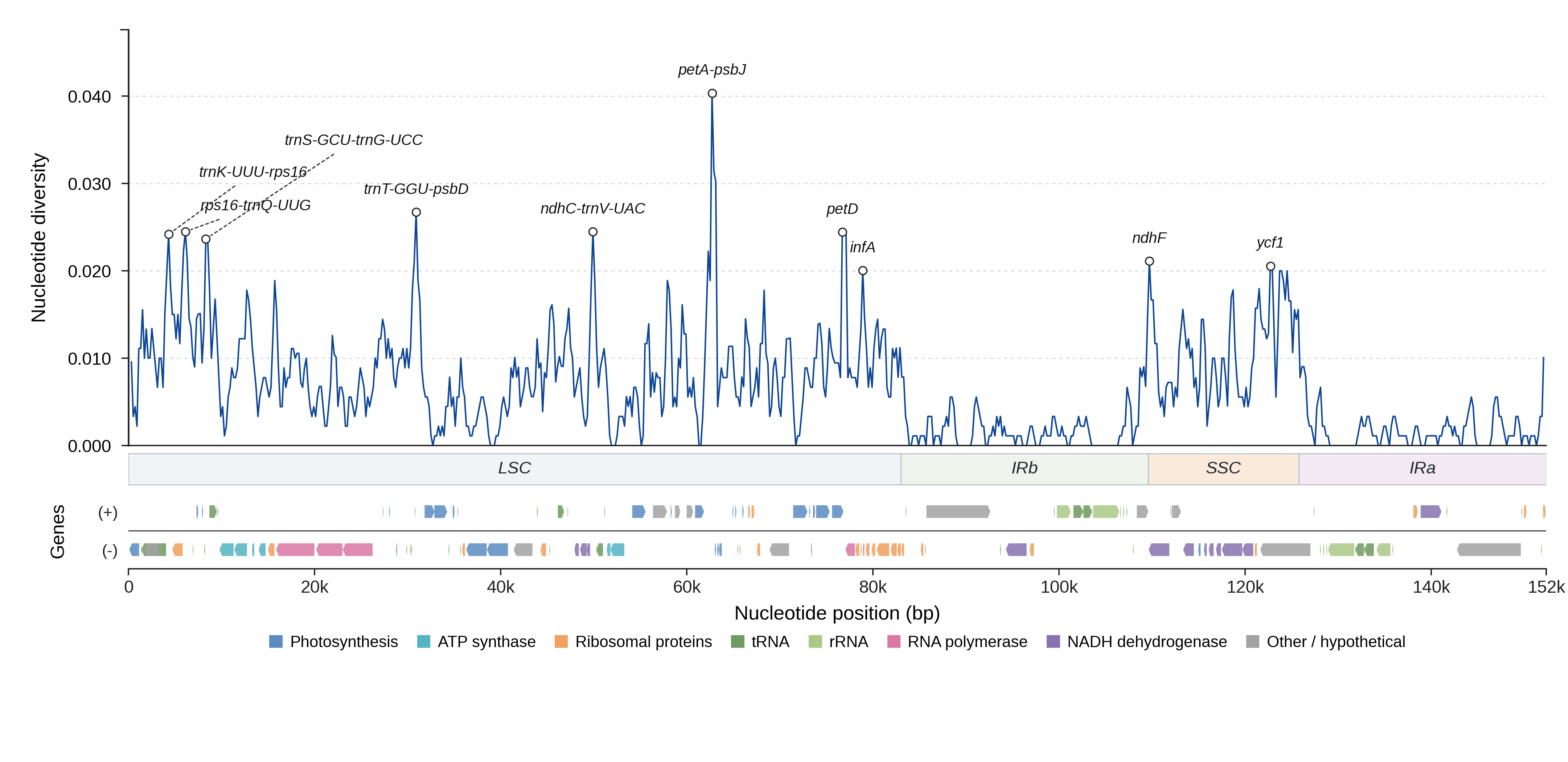 Sliding-window nucleotide diversity