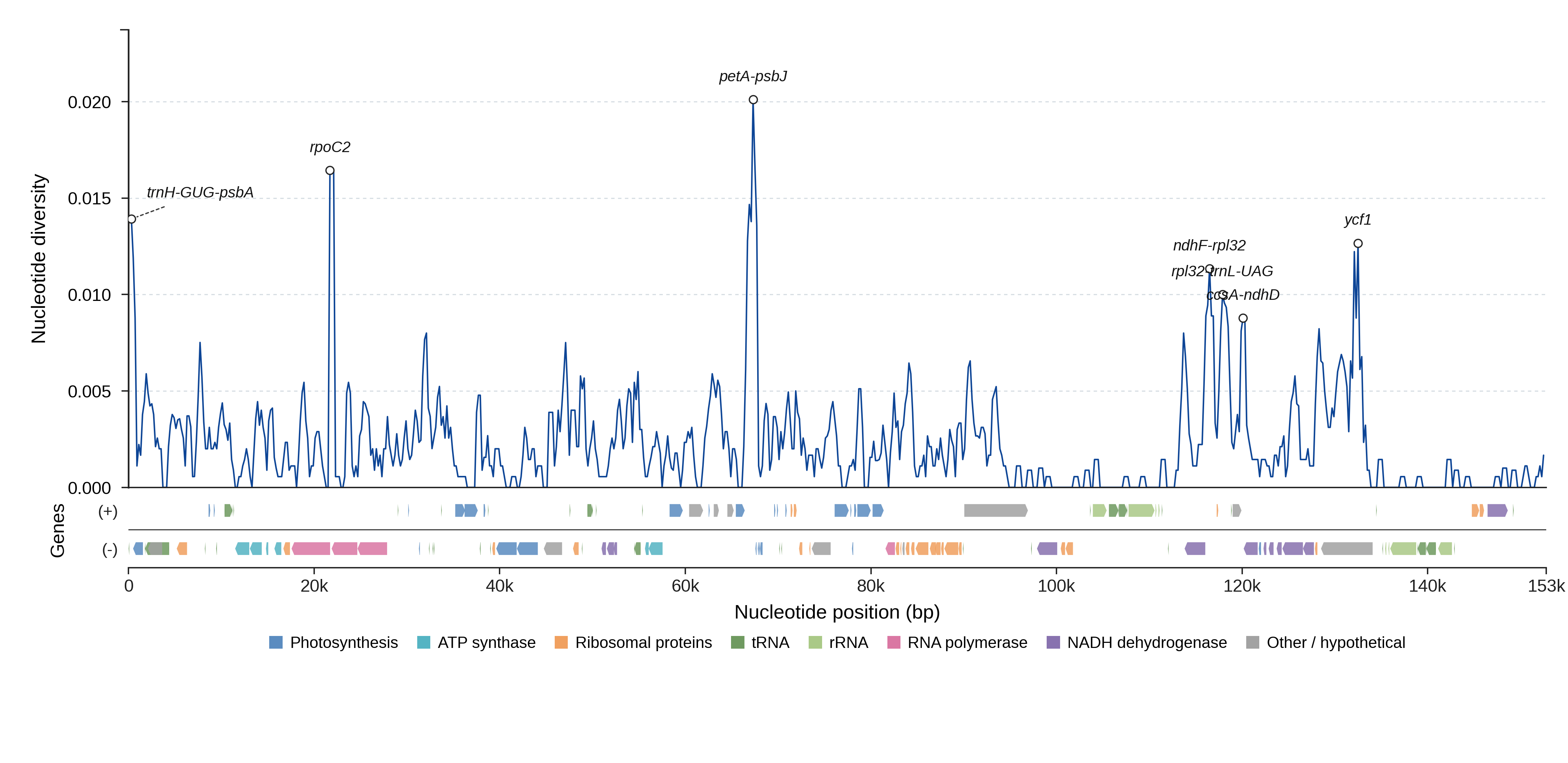 Sliding-window nucleotide diversity