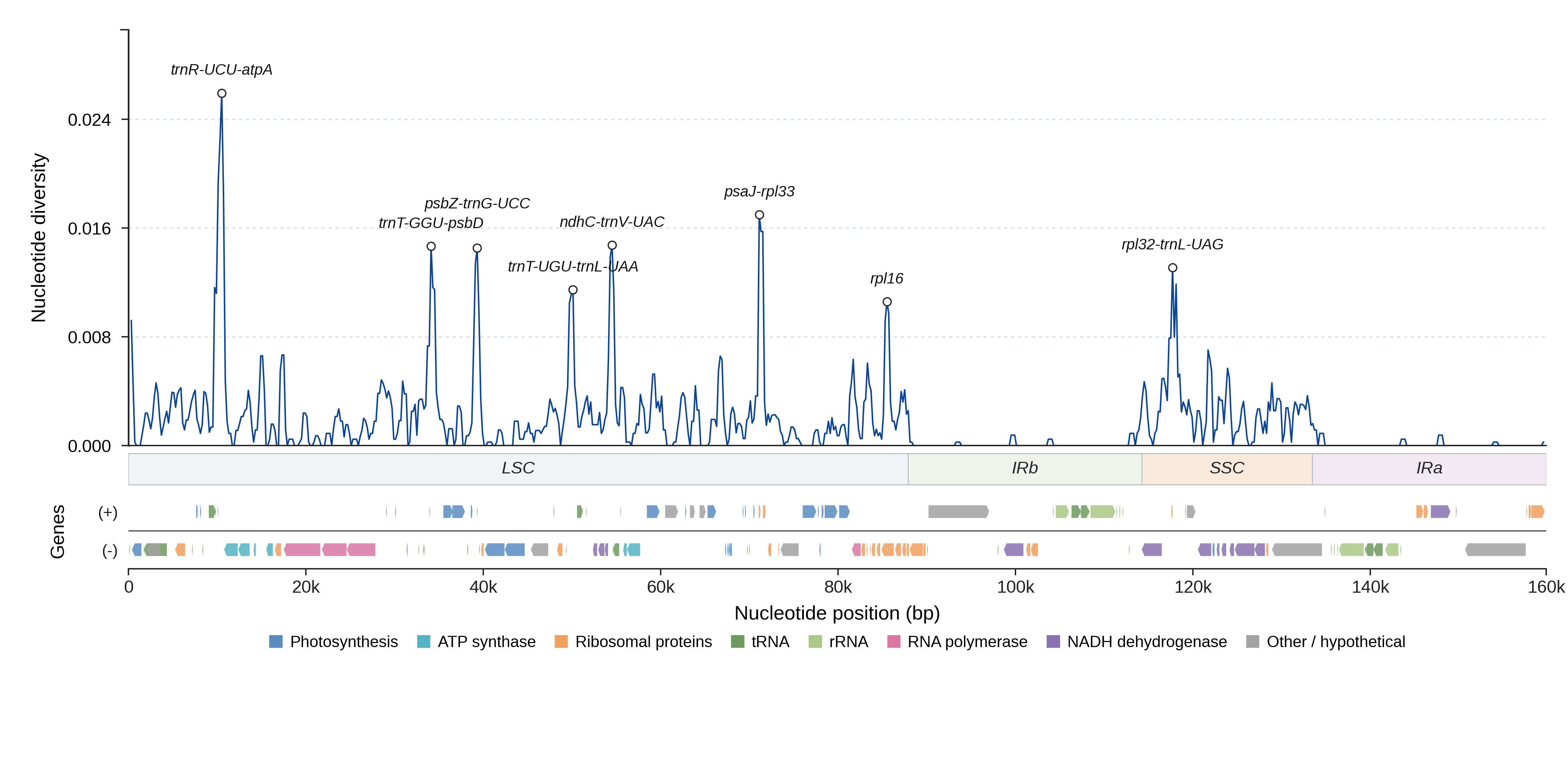 Sliding-window nucleotide diversity