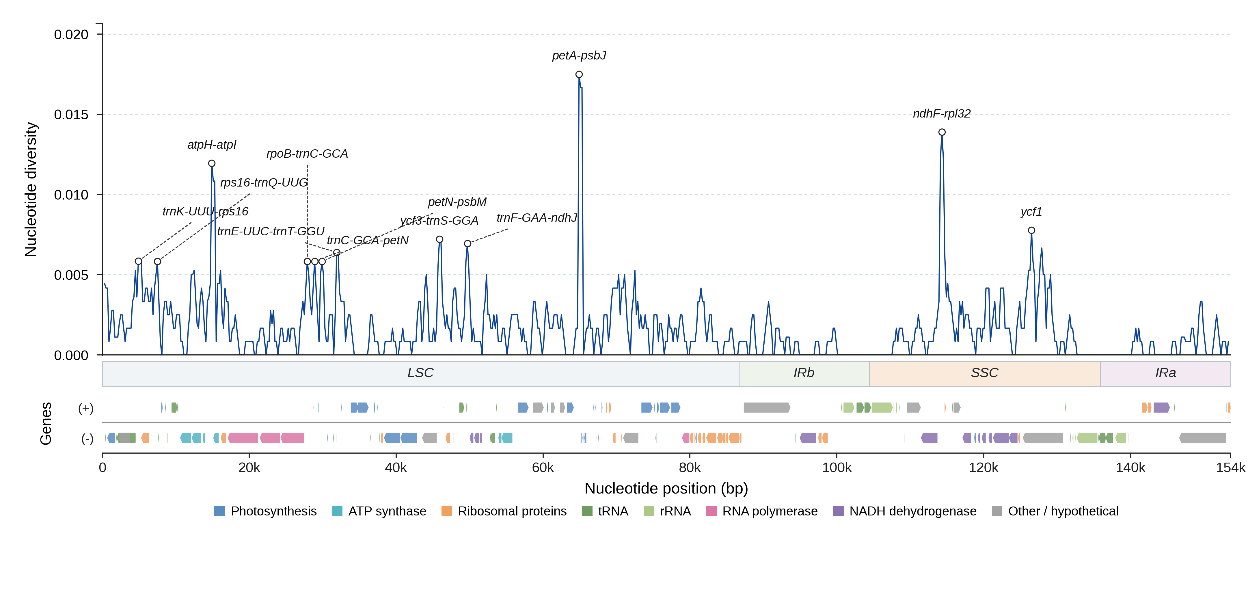 Sliding-window nucleotide diversity