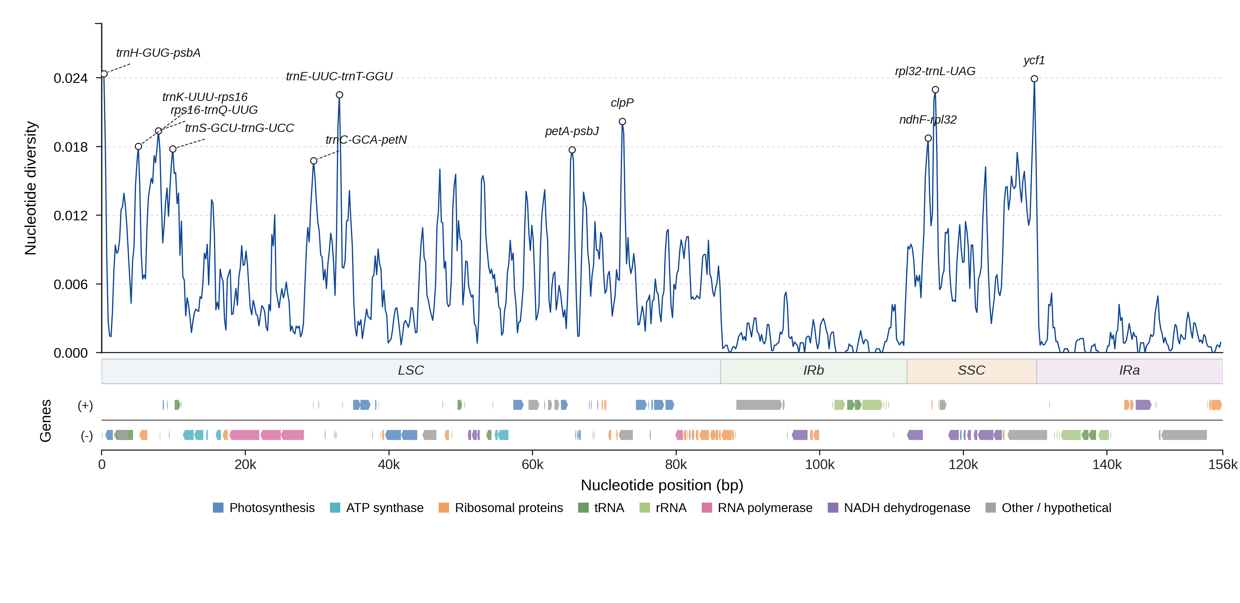 Sliding-window nucleotide diversity