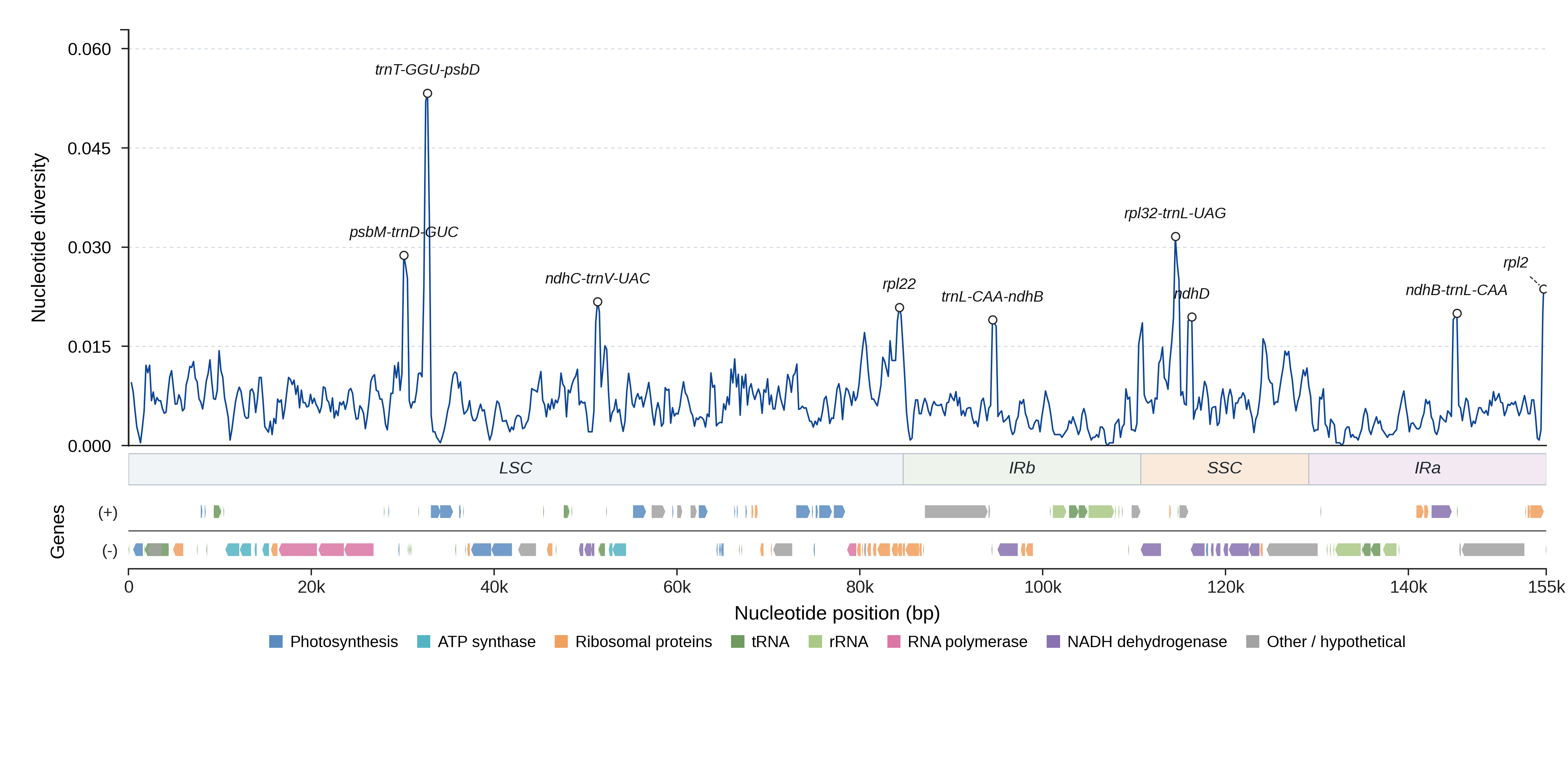 Sliding-window nucleotide diversity