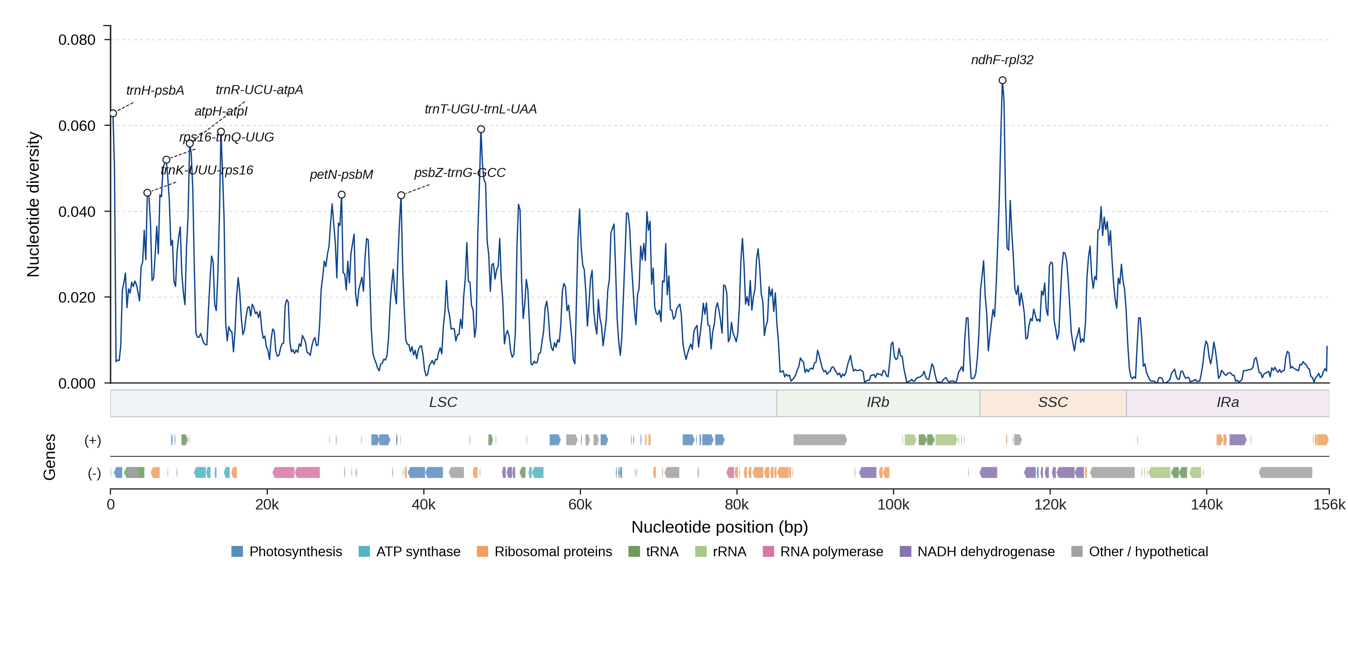 Sliding-window nucleotide diversity