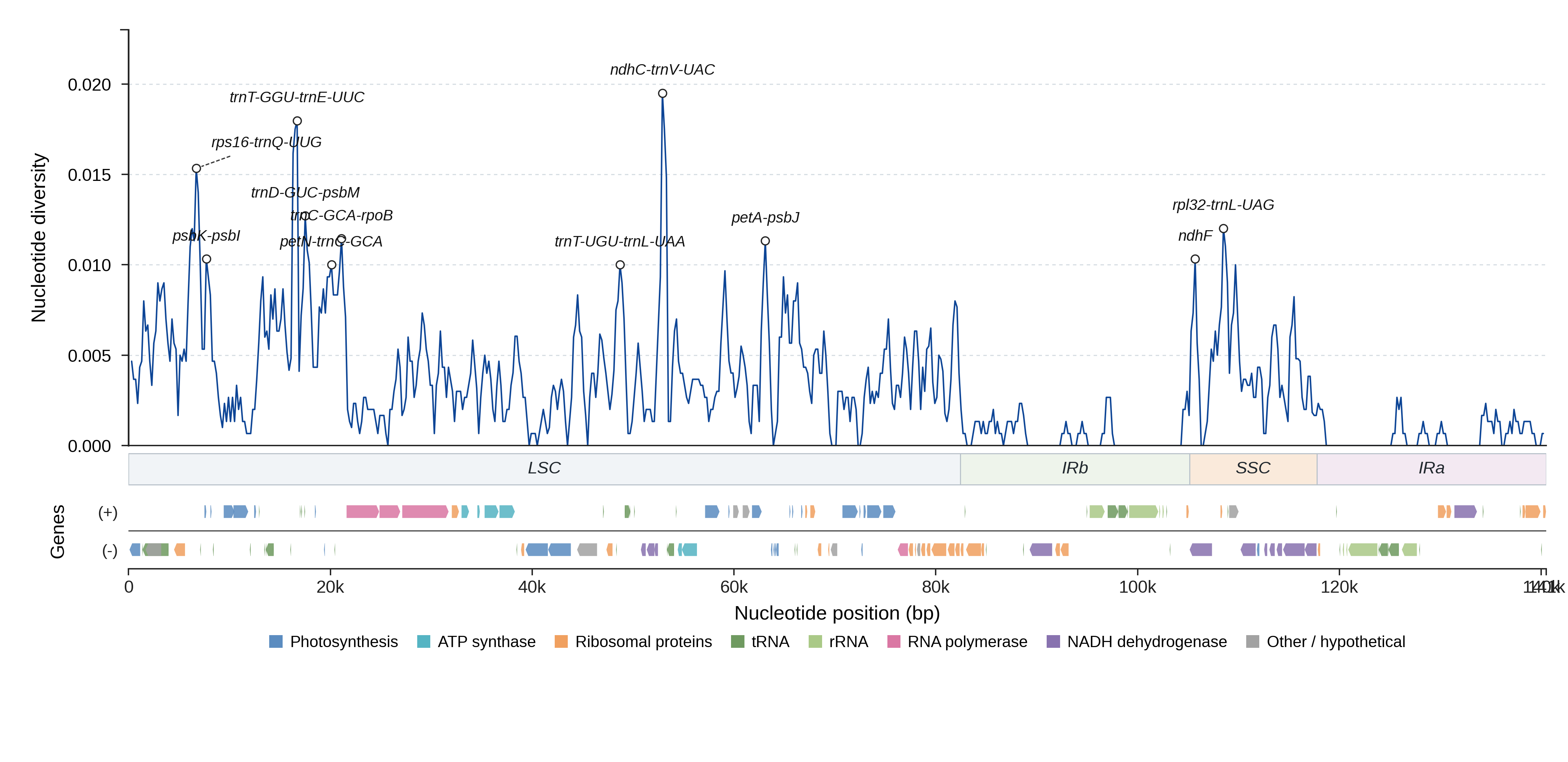 Sliding-window nucleotide diversity