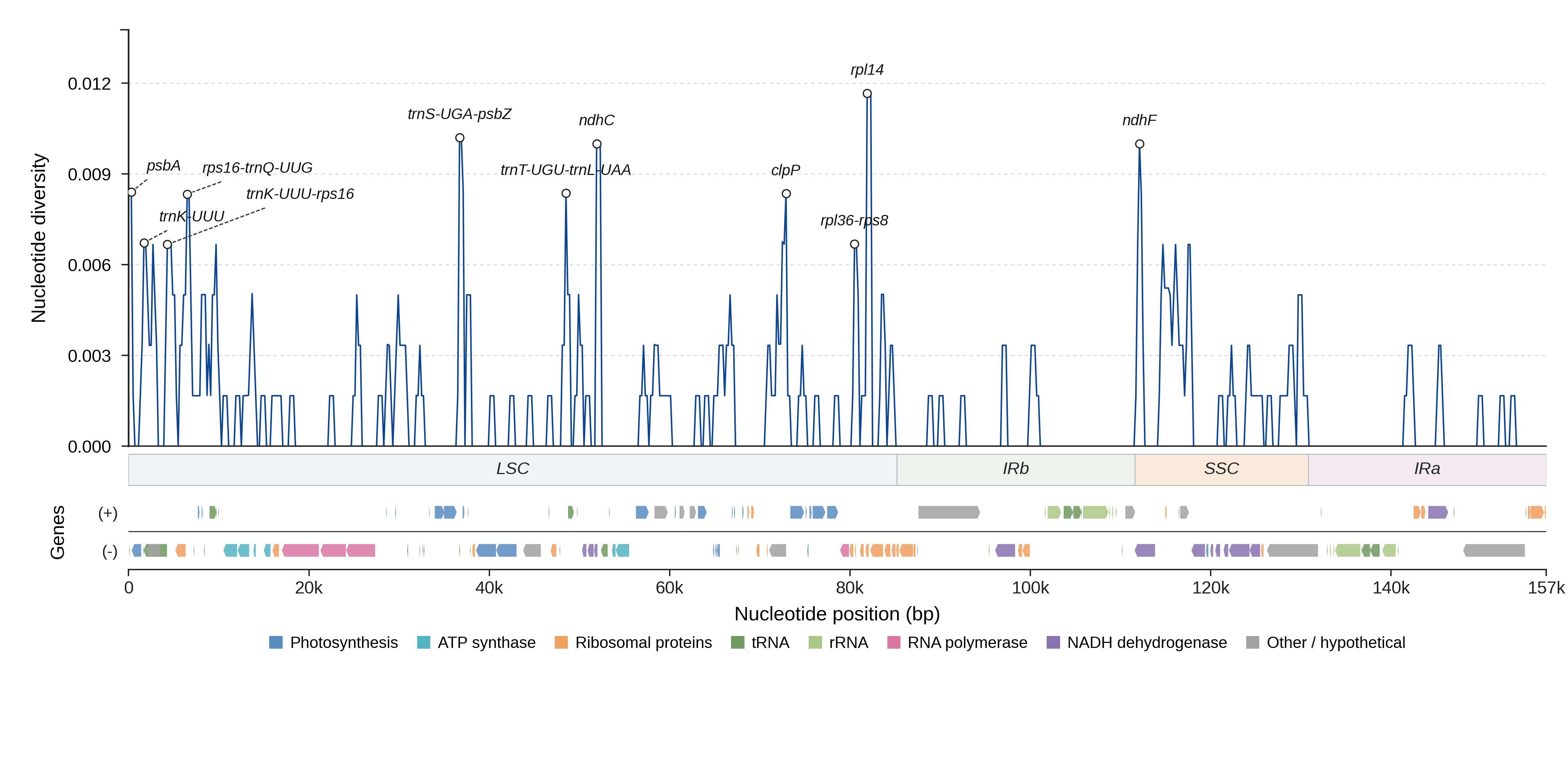 Sliding-window nucleotide diversity