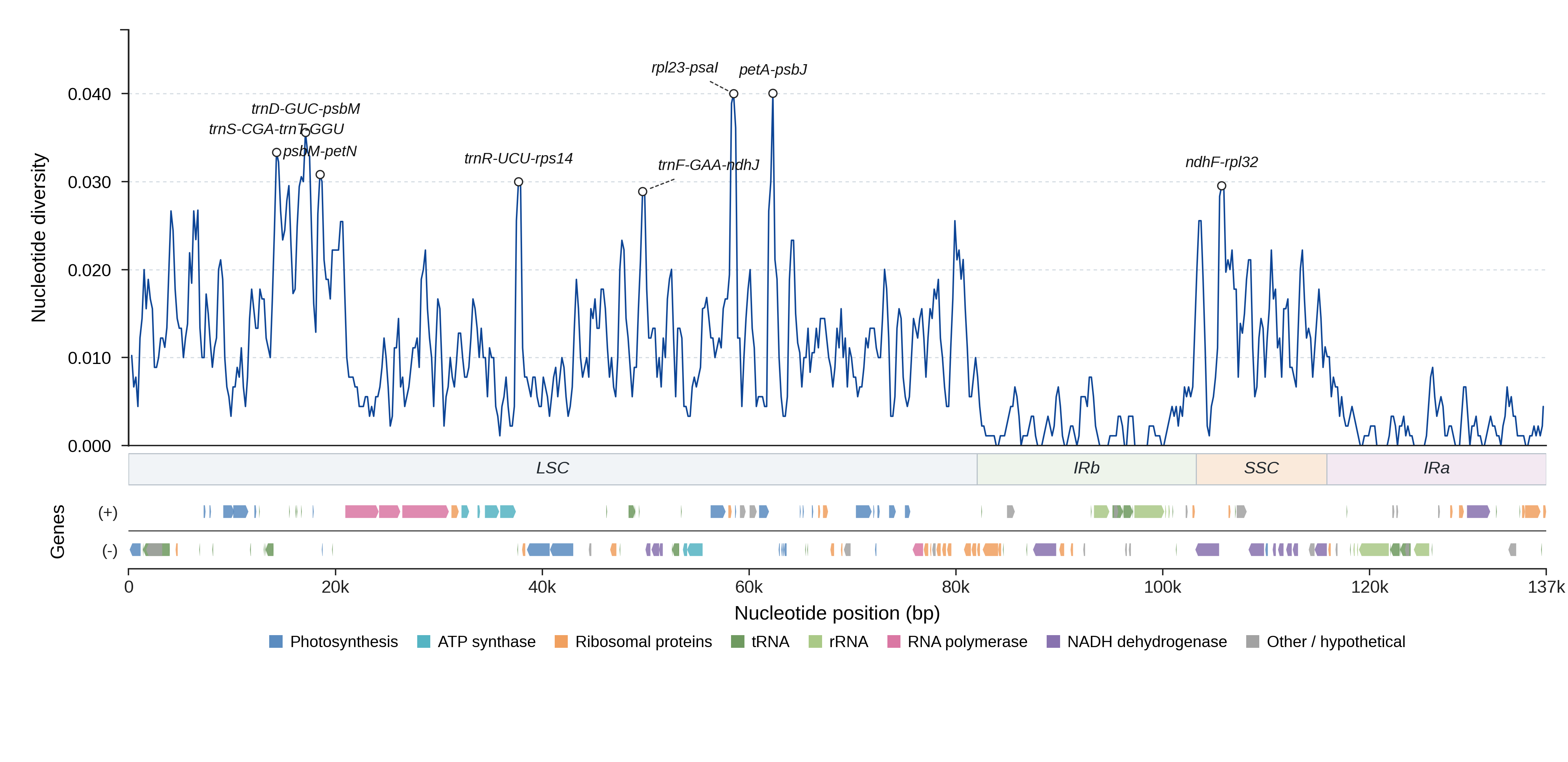 Sliding-window nucleotide diversity