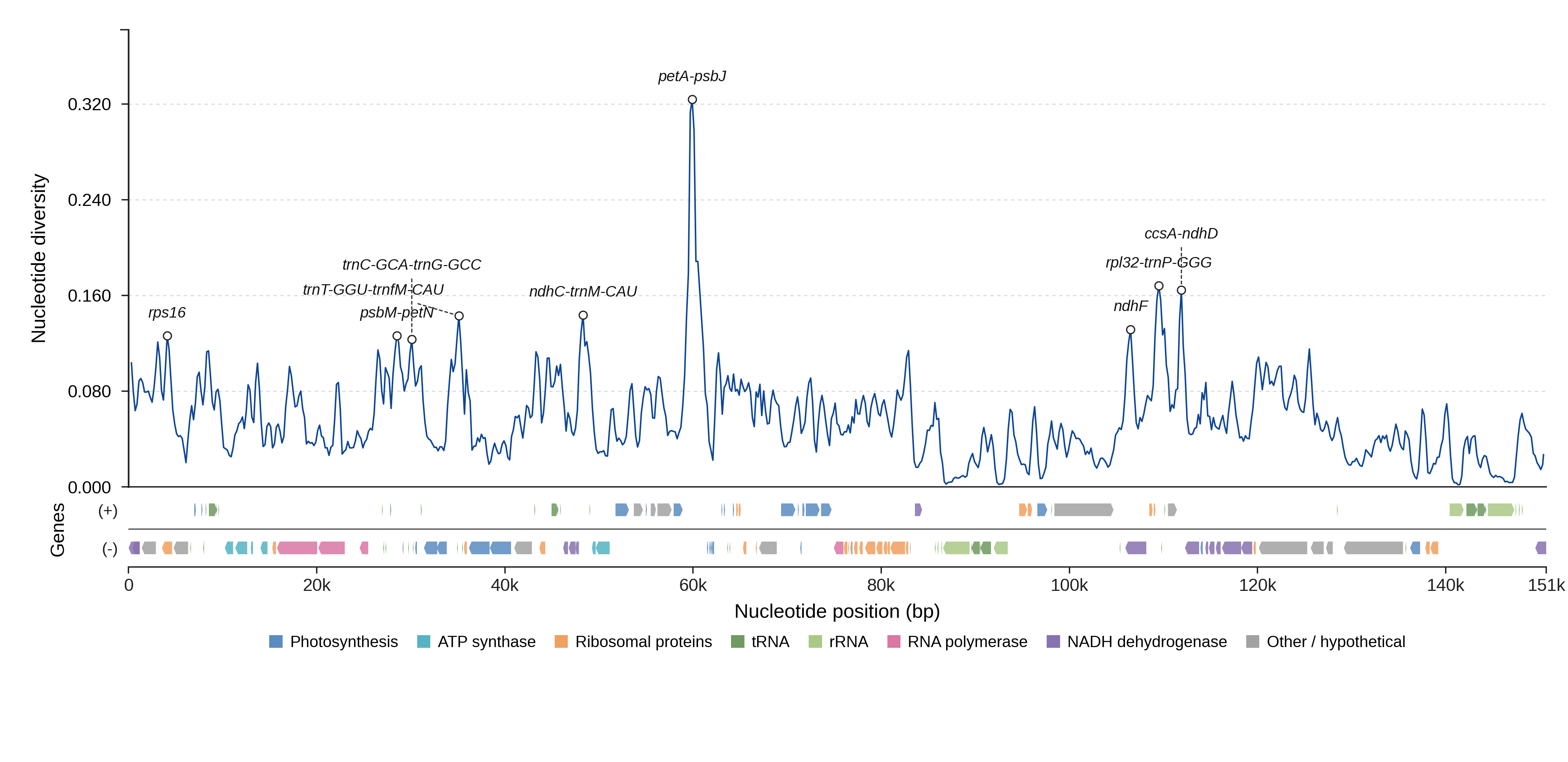 Sliding-window nucleotide diversity
