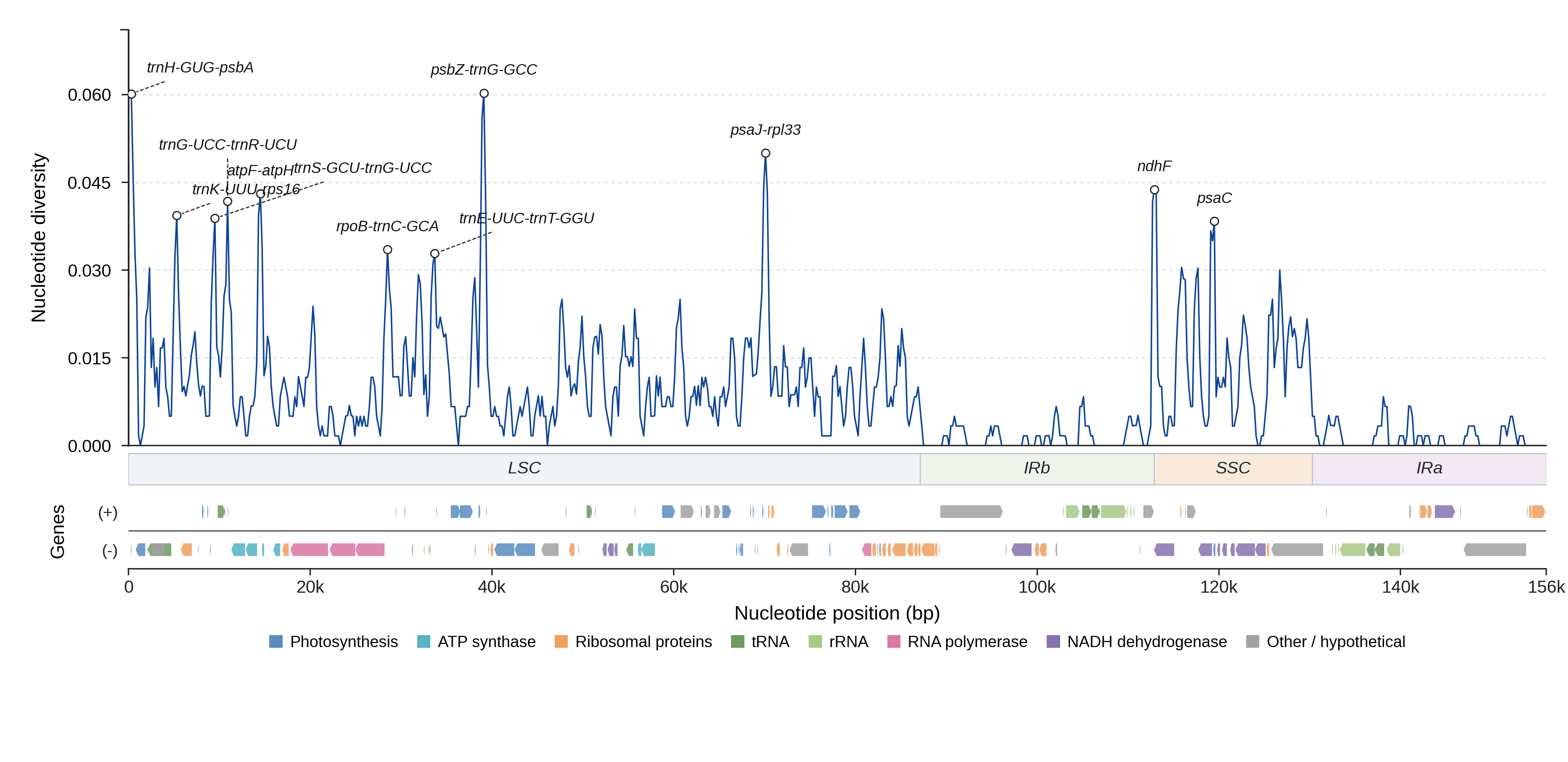 Sliding-window nucleotide diversity
