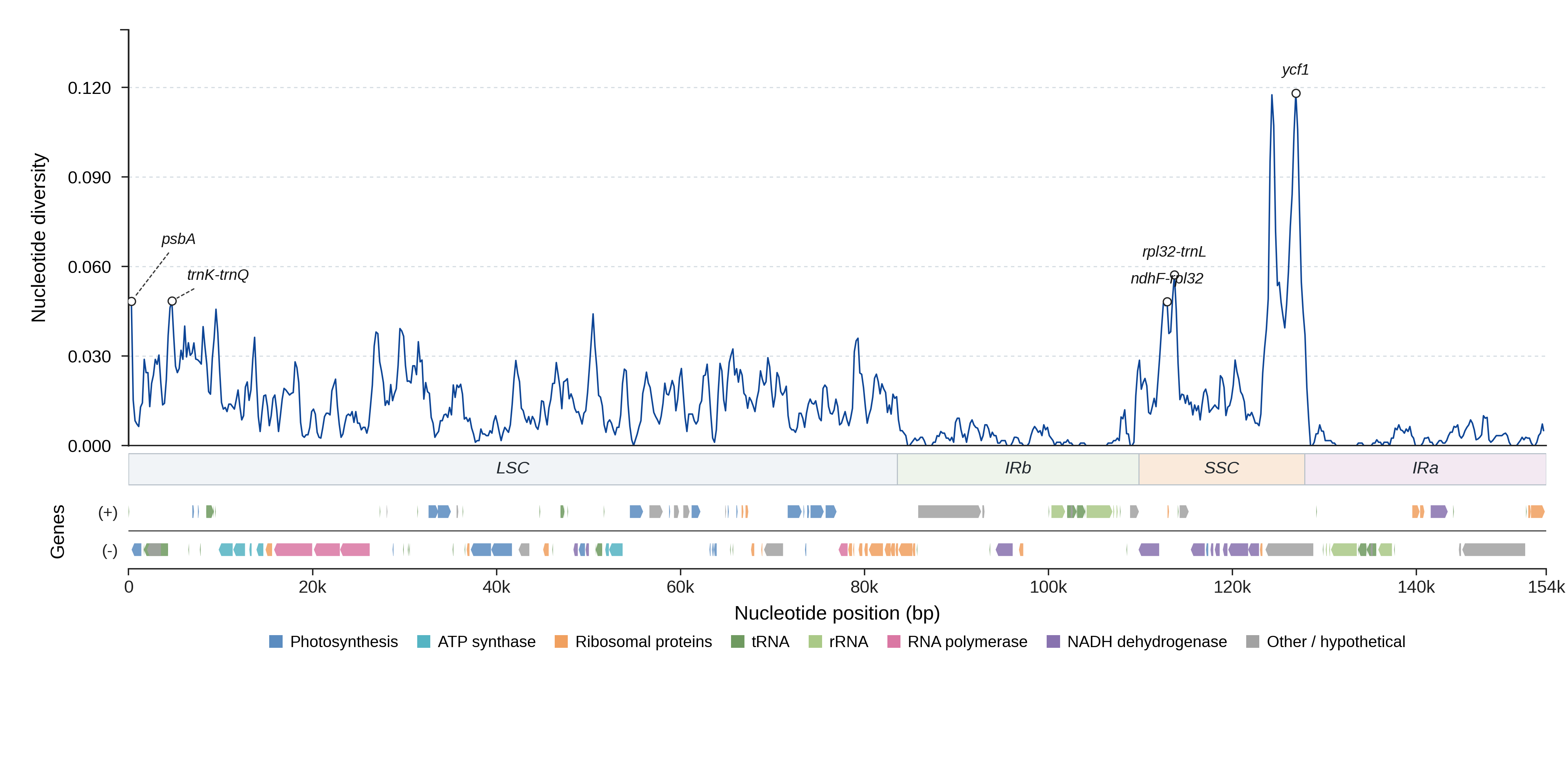 Sliding-window nucleotide diversity