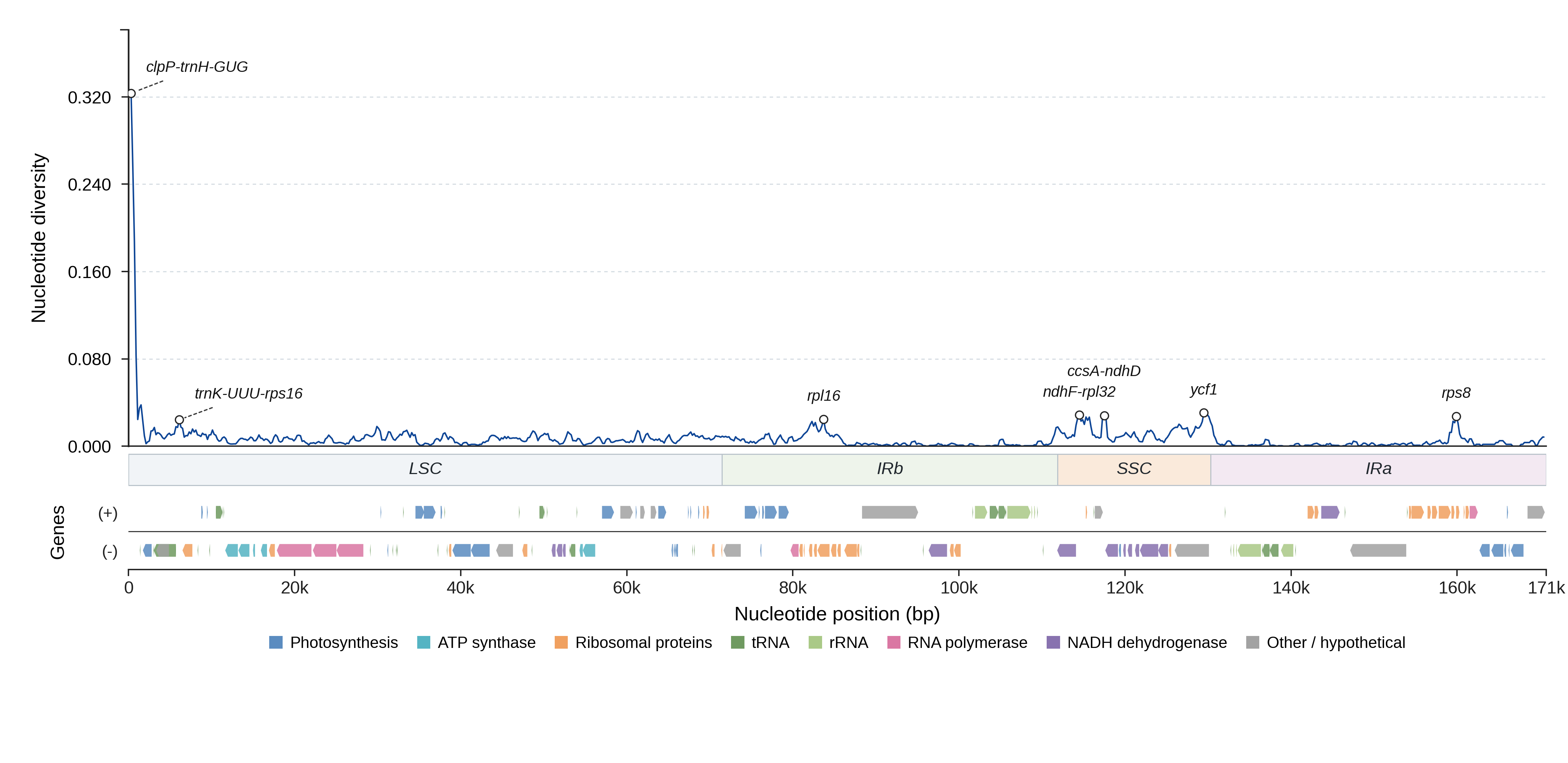 Sliding-window nucleotide diversity