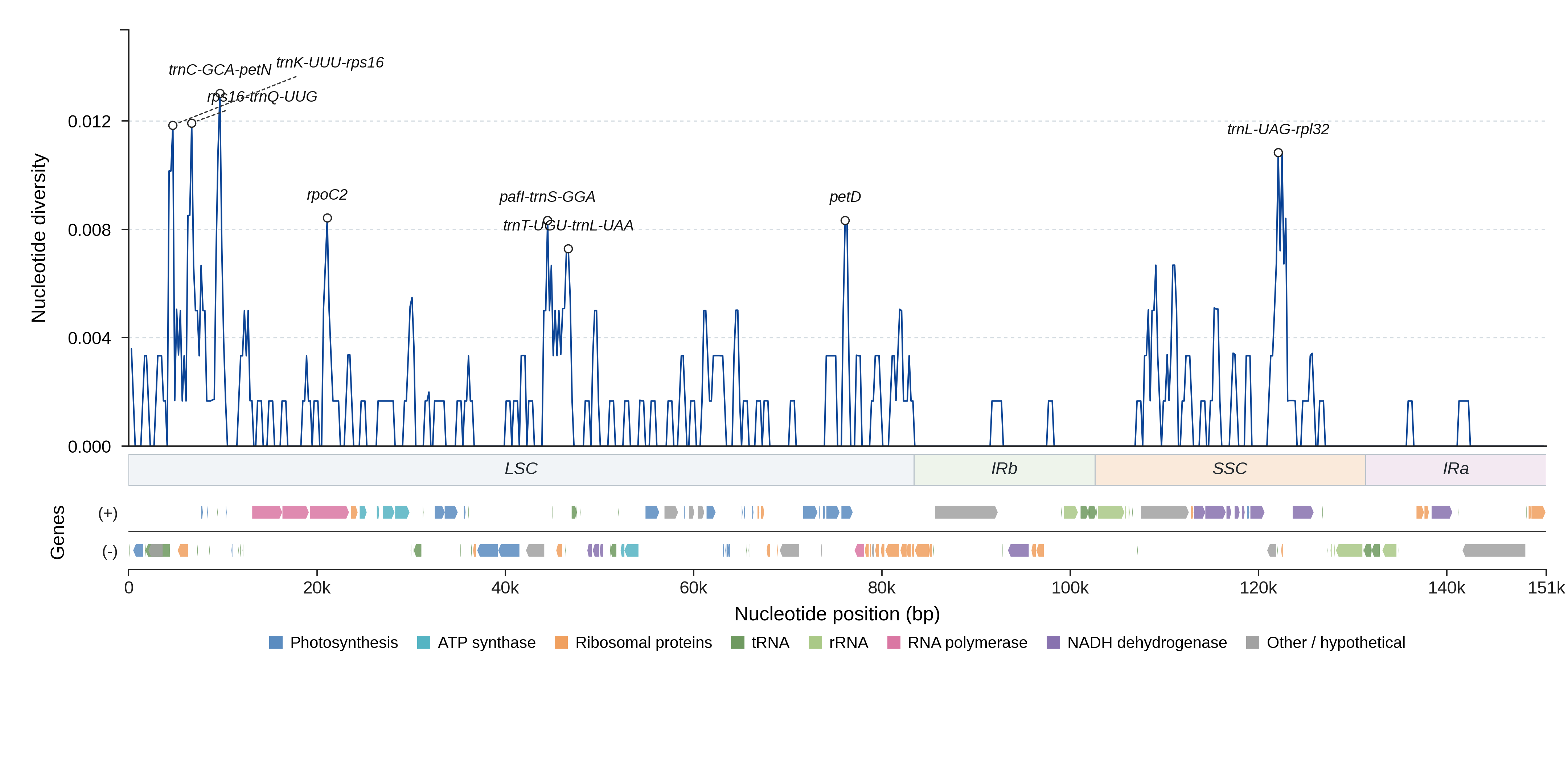 Sliding-window nucleotide diversity