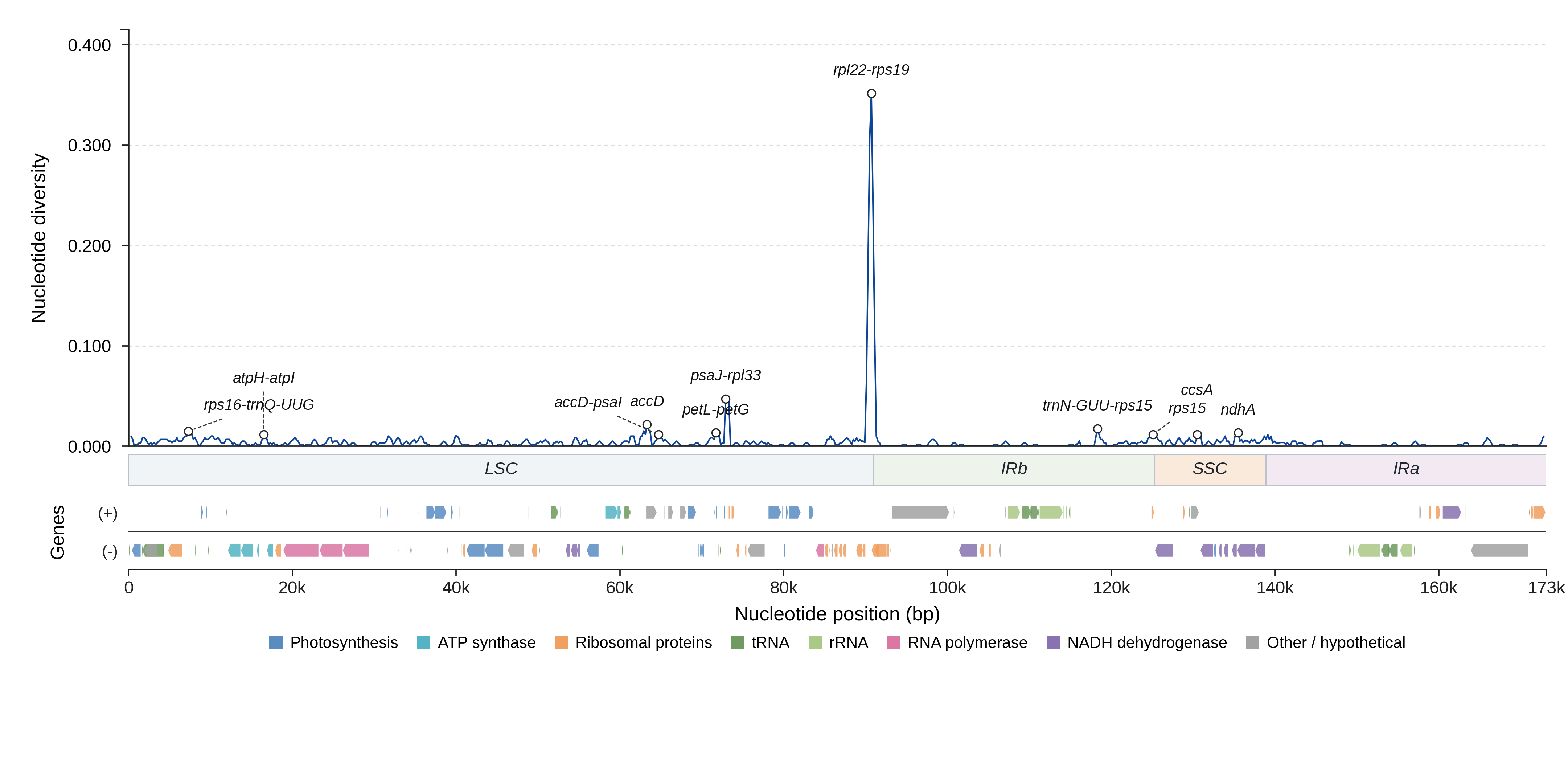 Sliding-window nucleotide diversity