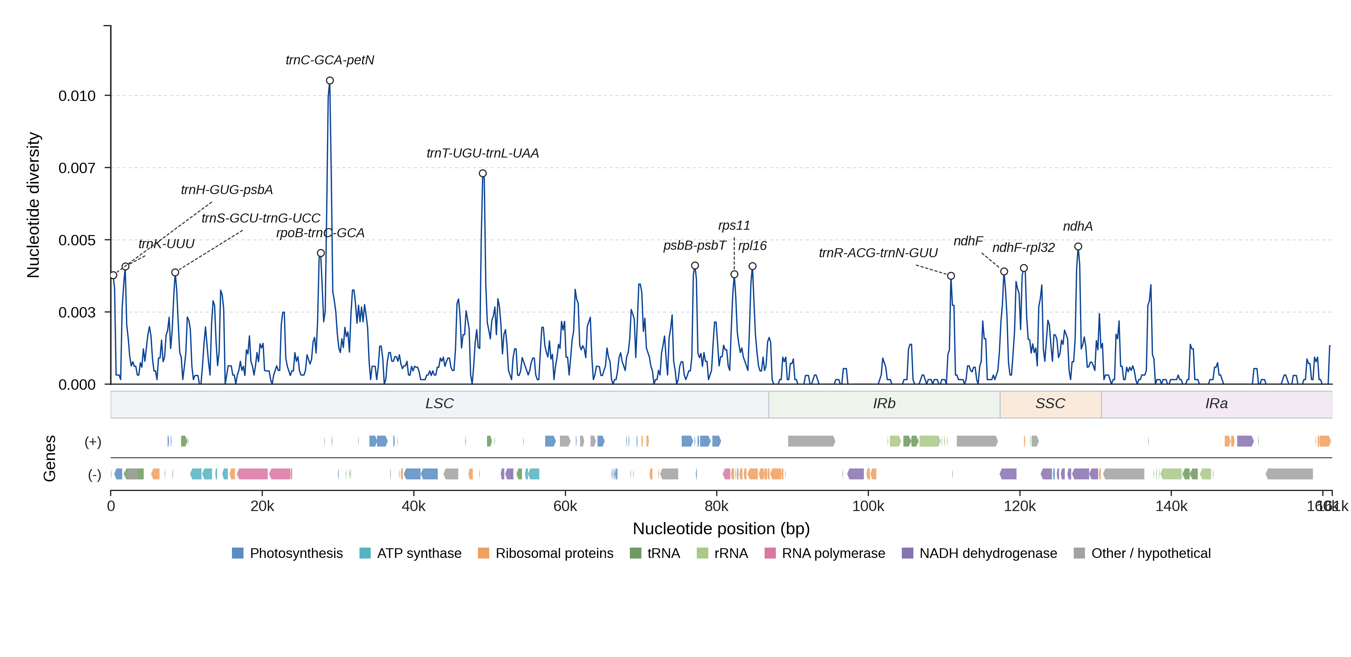 Sliding-window nucleotide diversity