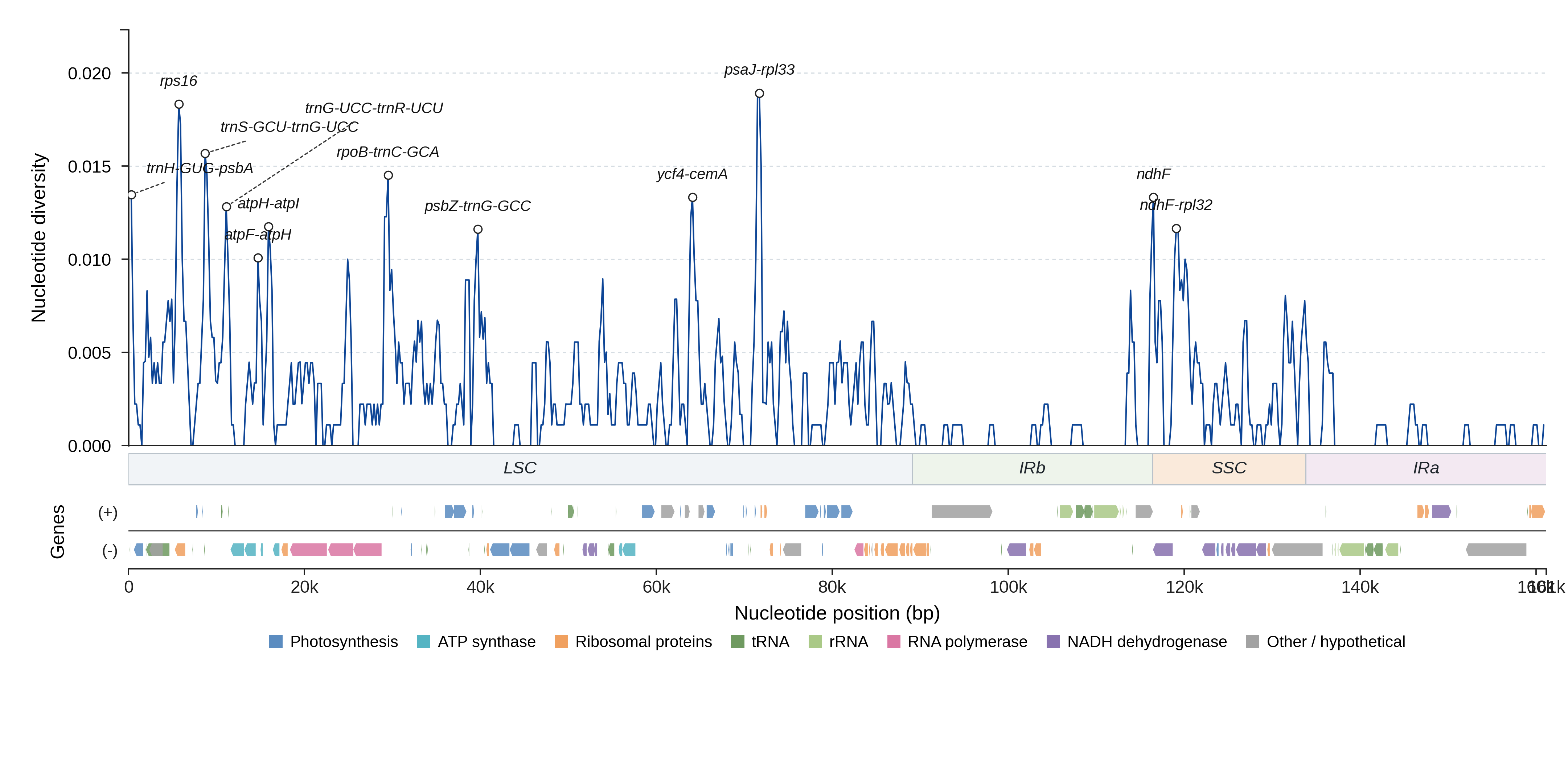 Sliding-window nucleotide diversity