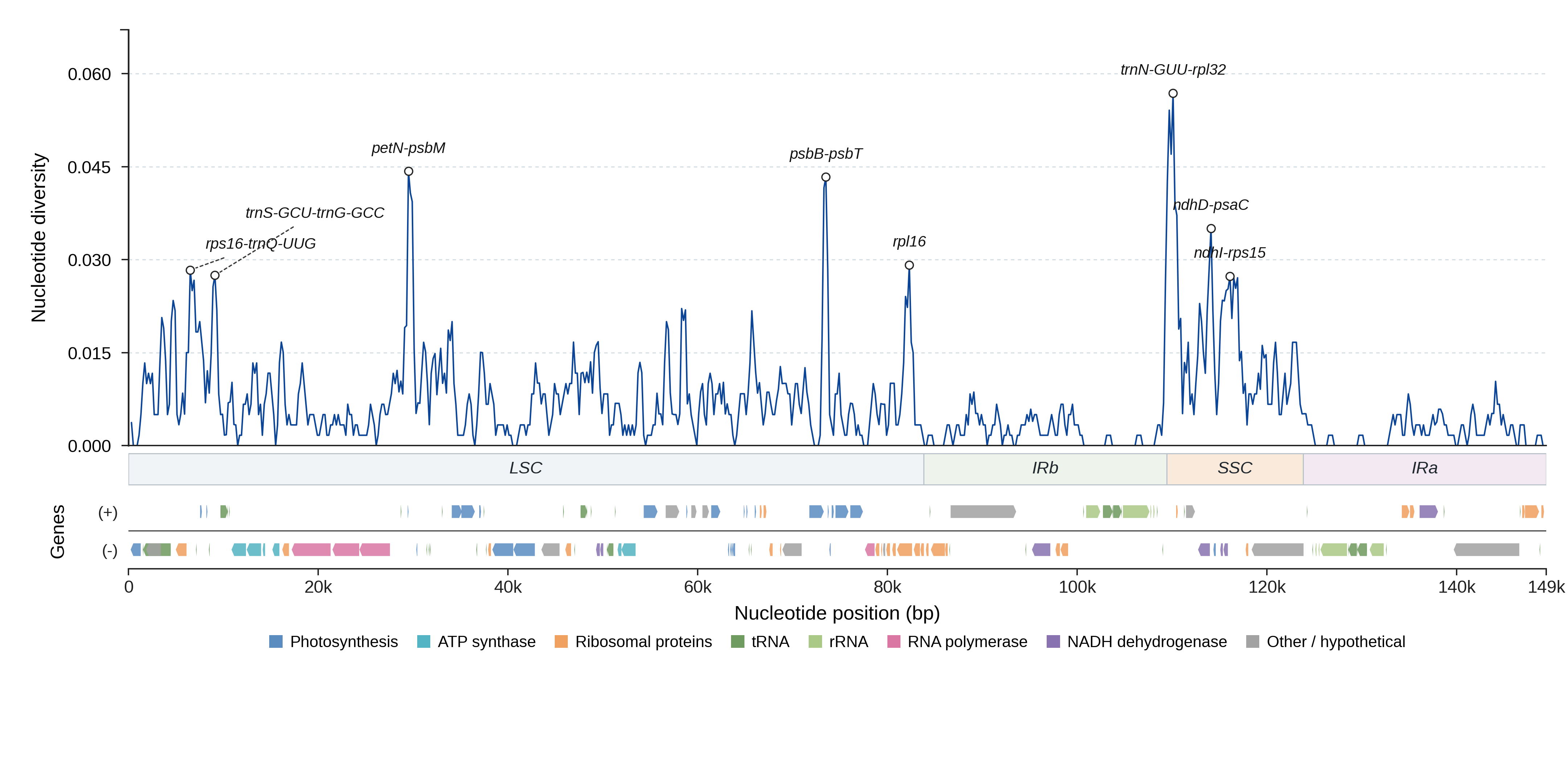 Sliding-window nucleotide diversity
