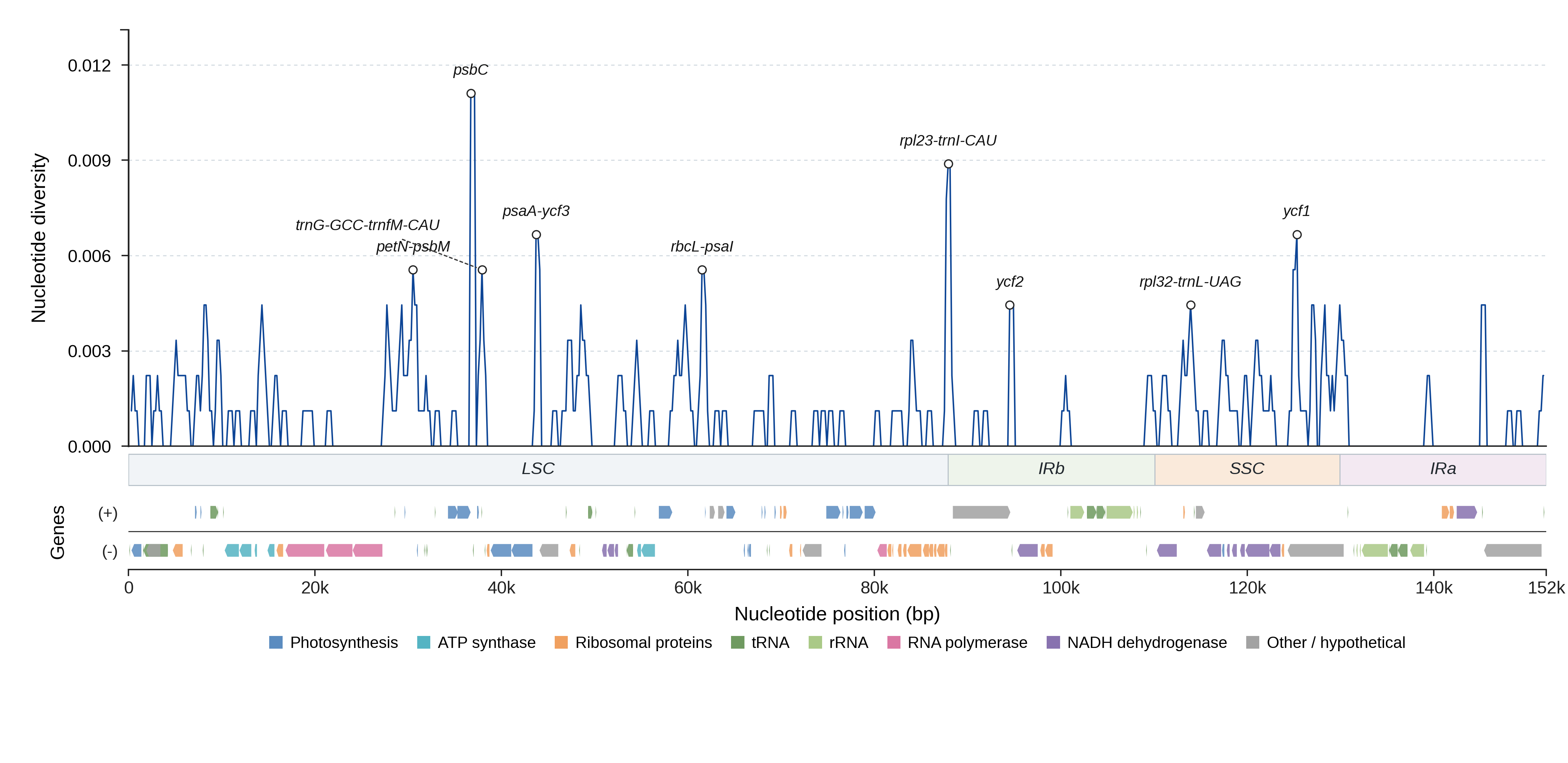 Sliding-window nucleotide diversity