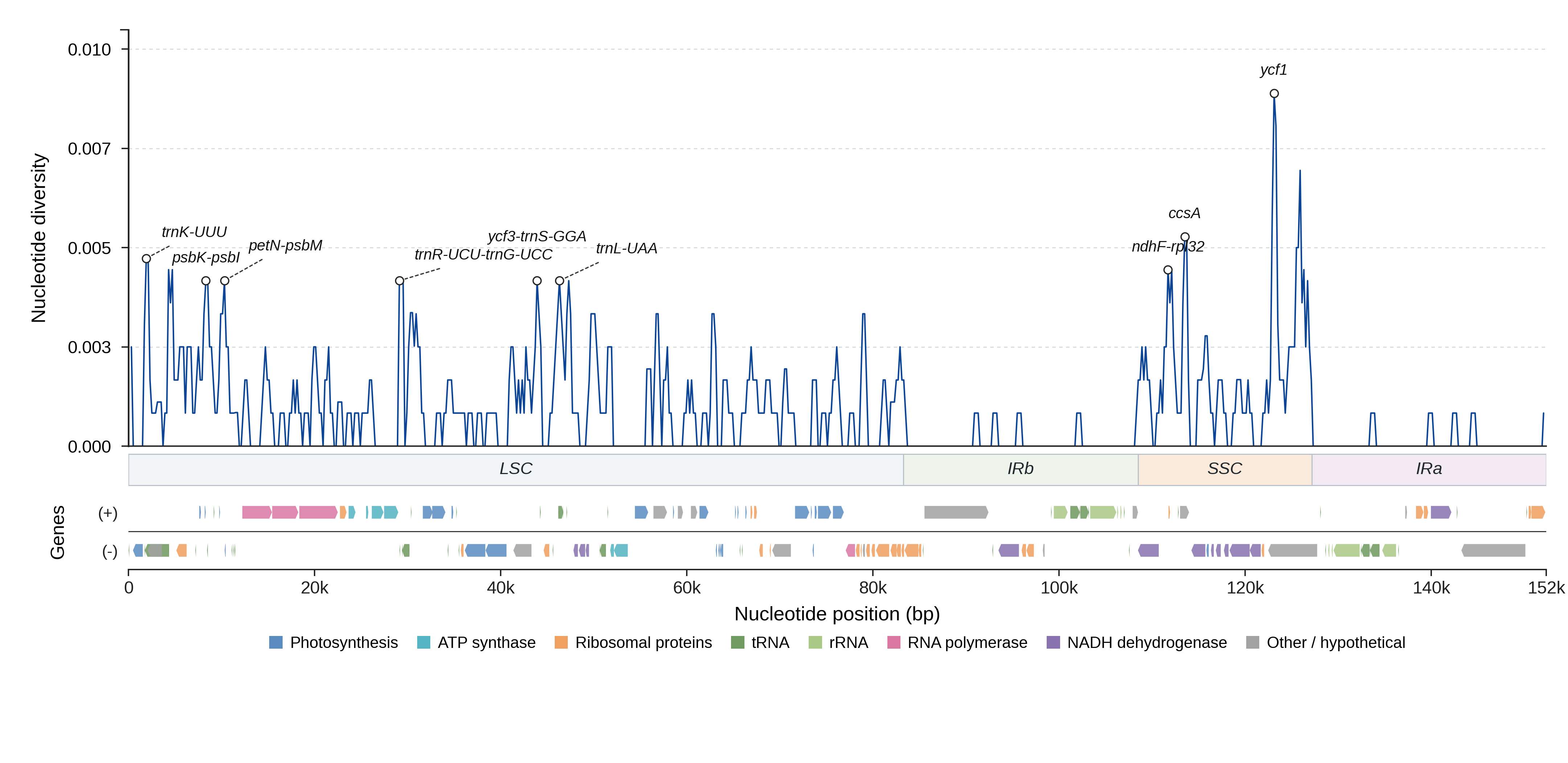 Sliding-window nucleotide diversity