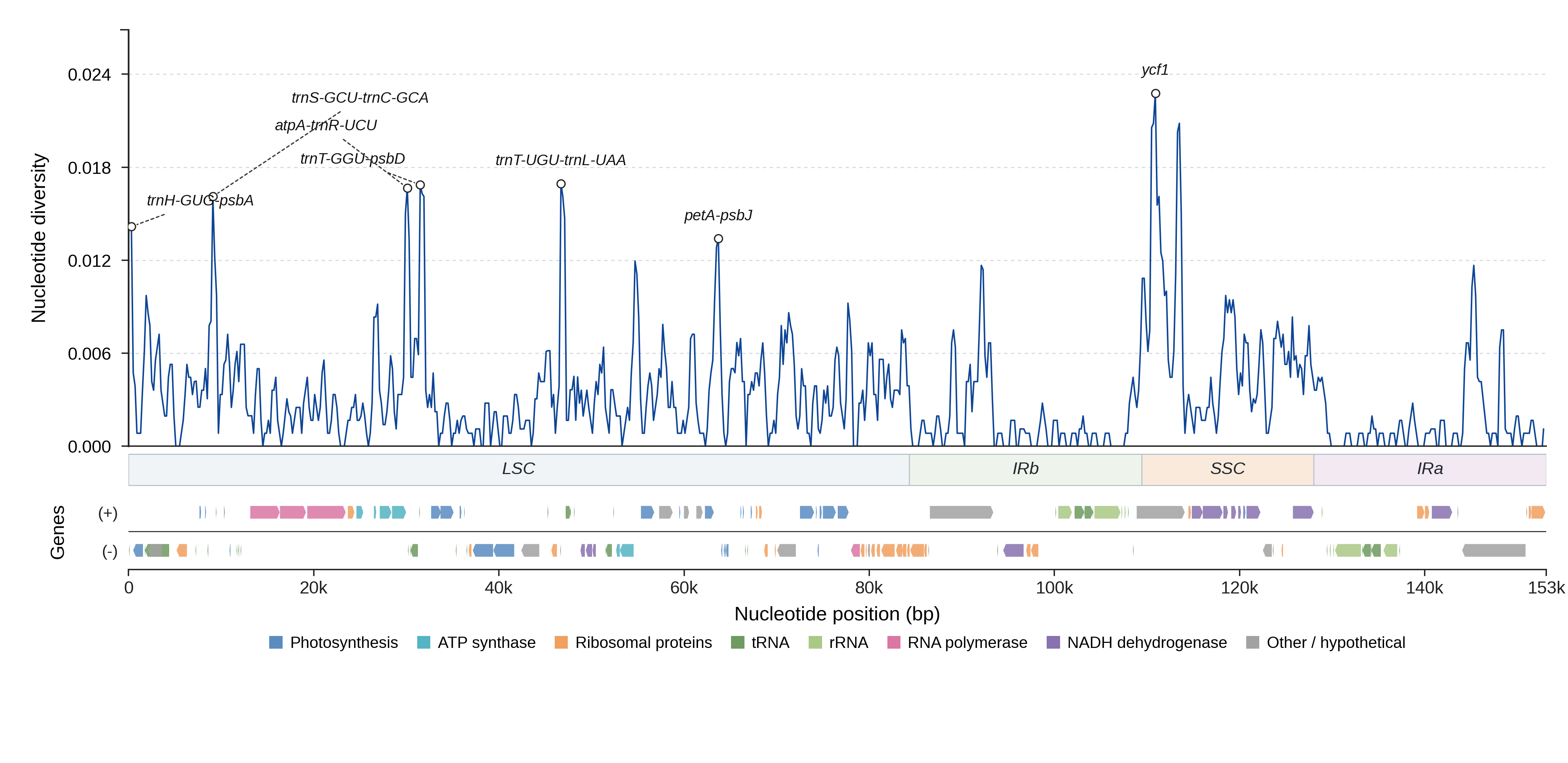 Sliding-window nucleotide diversity