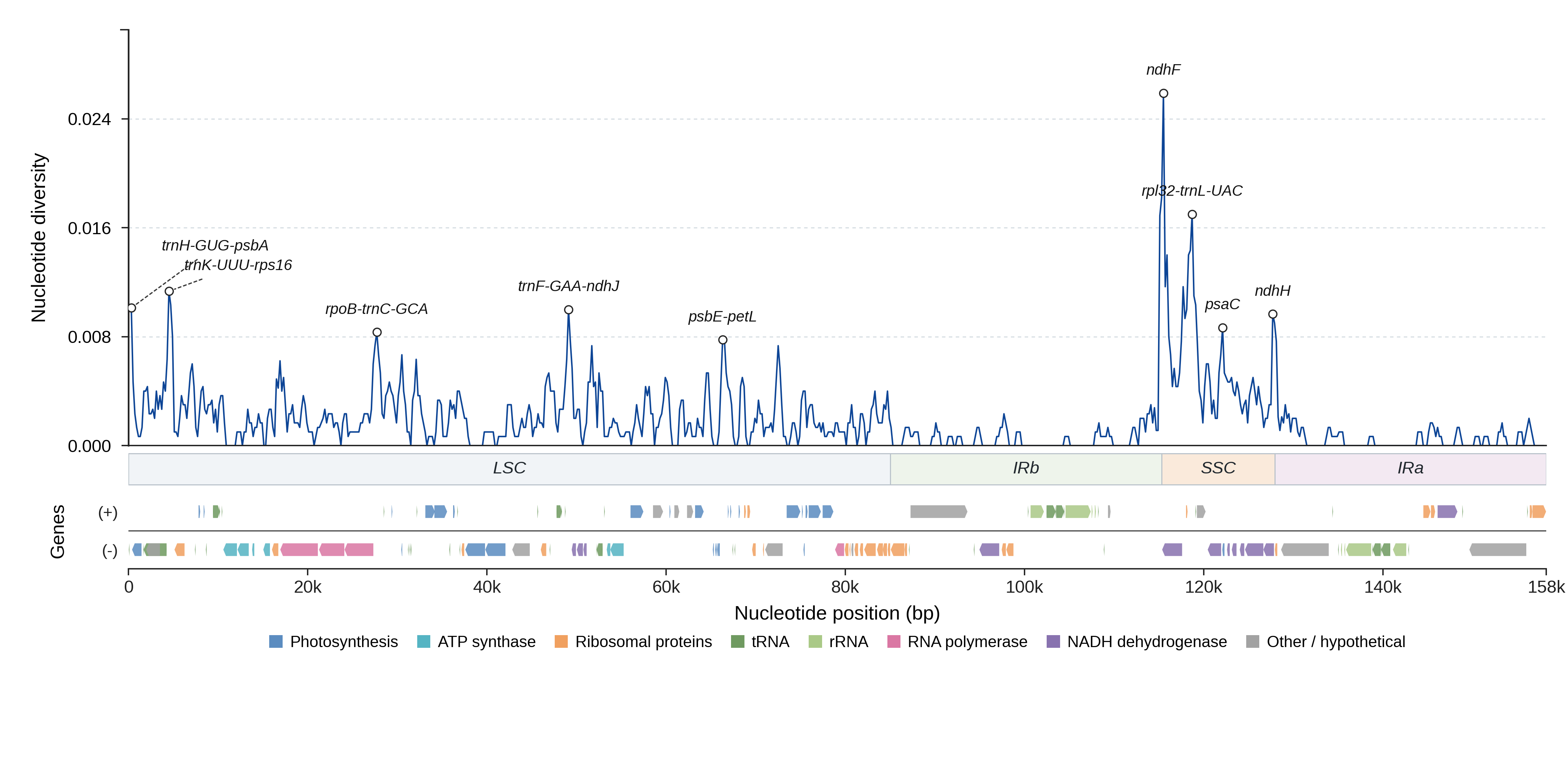 Sliding-window nucleotide diversity