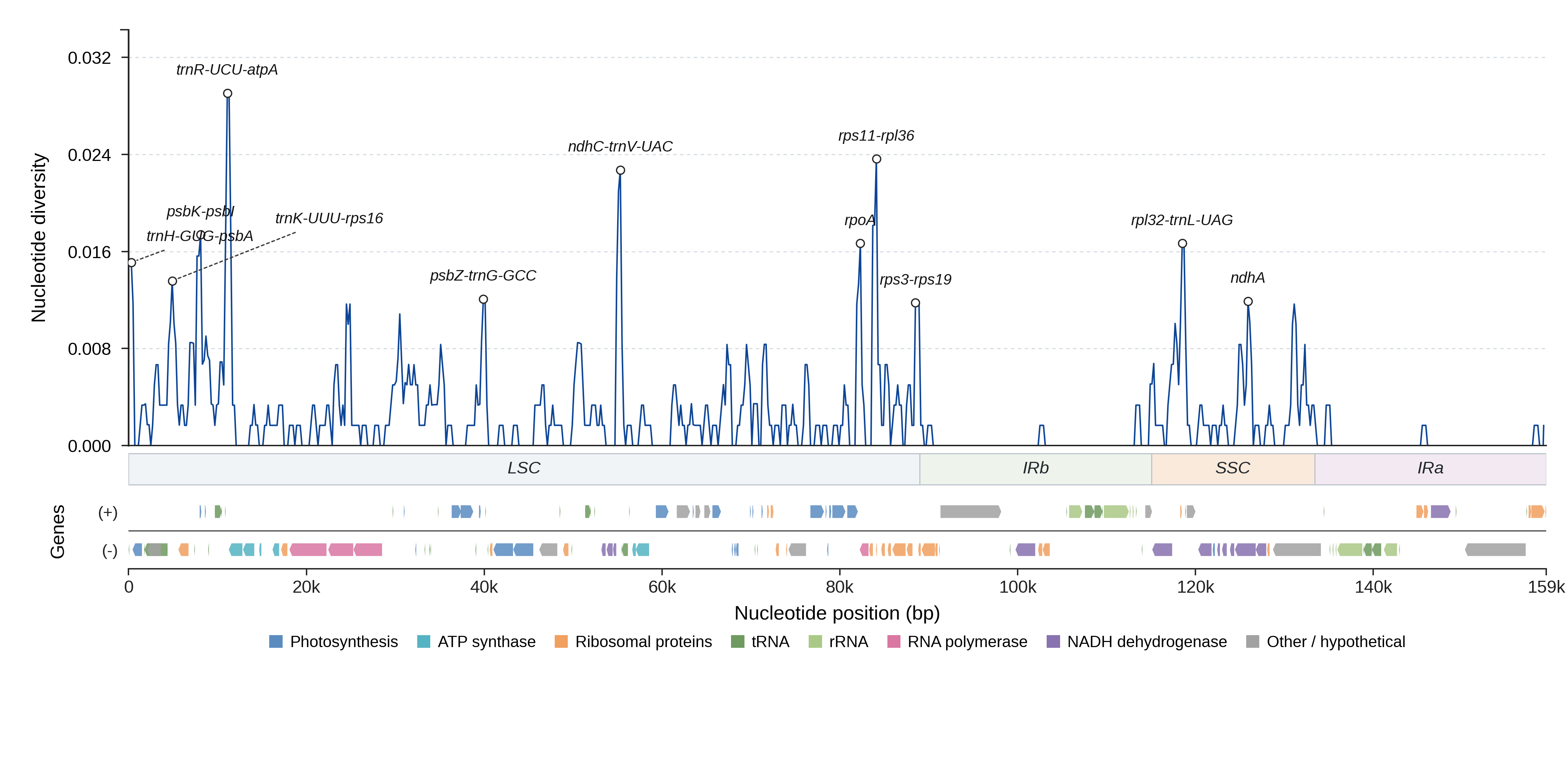 Sliding-window nucleotide diversity