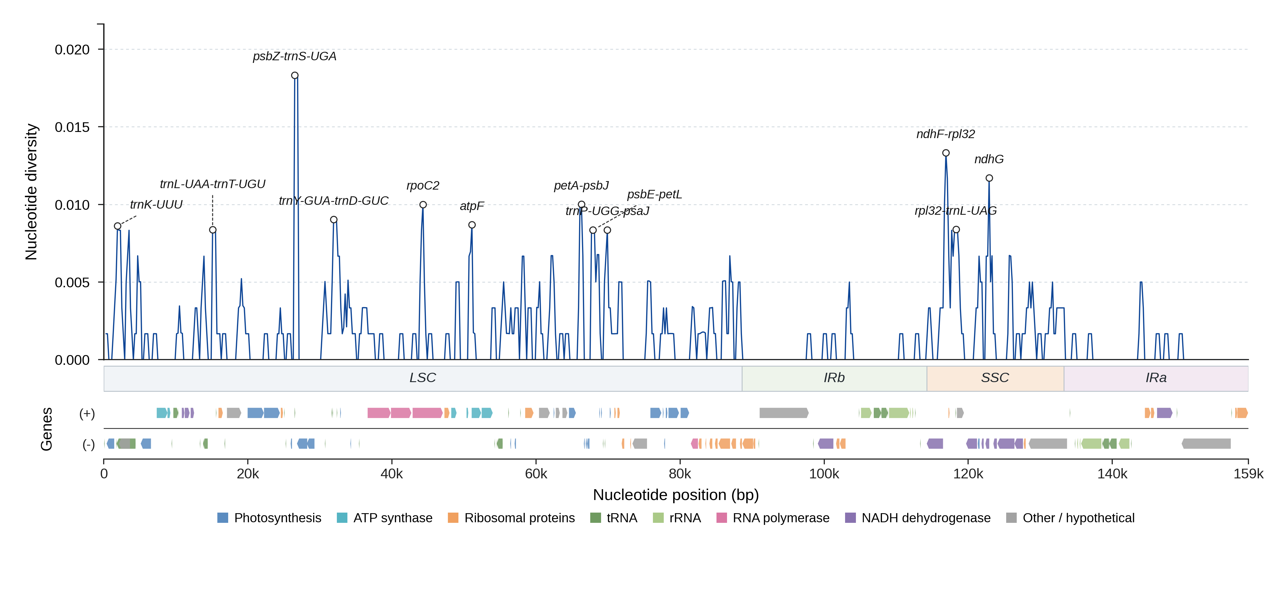 Sliding-window nucleotide diversity