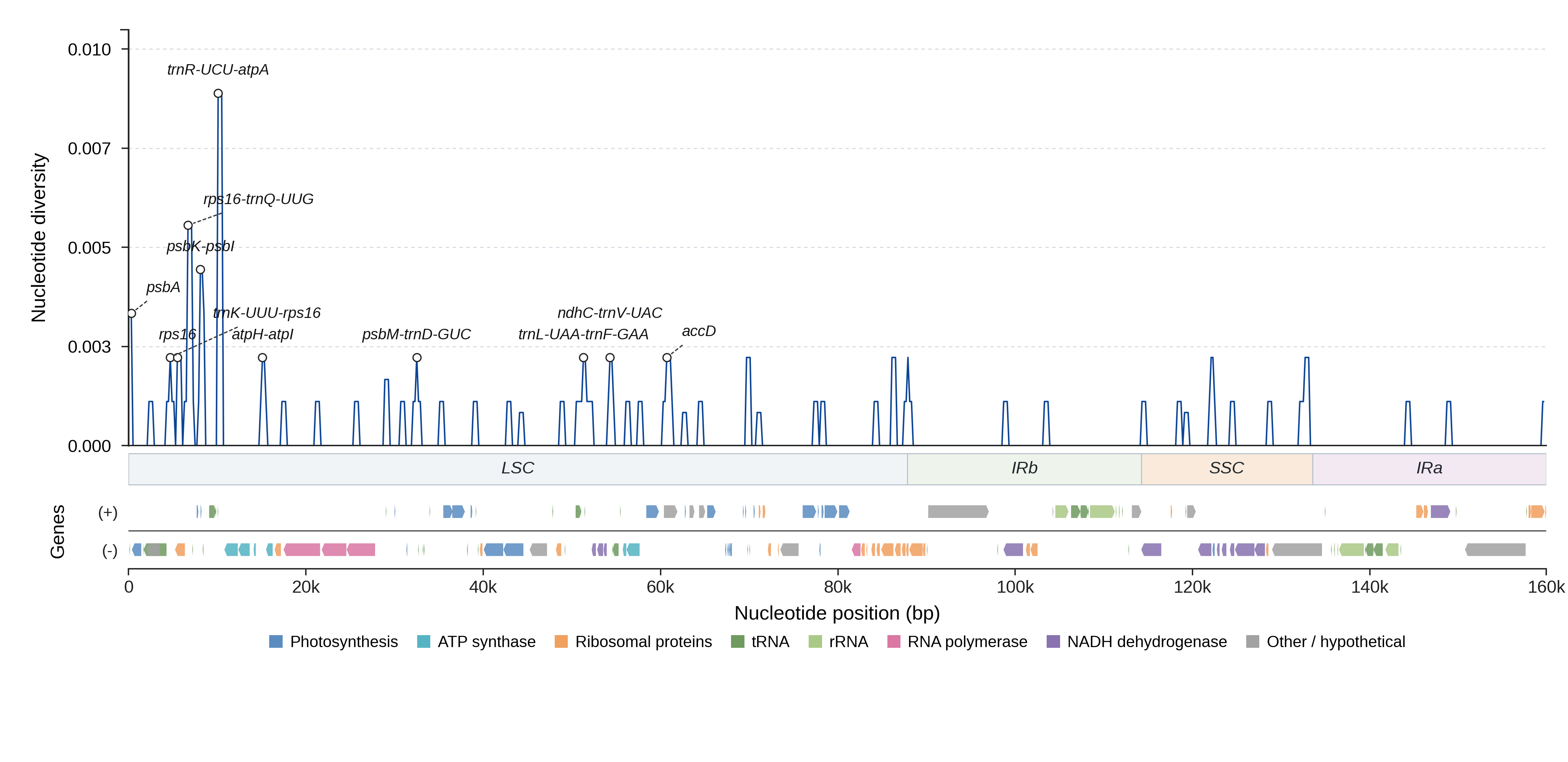 Sliding-window nucleotide diversity