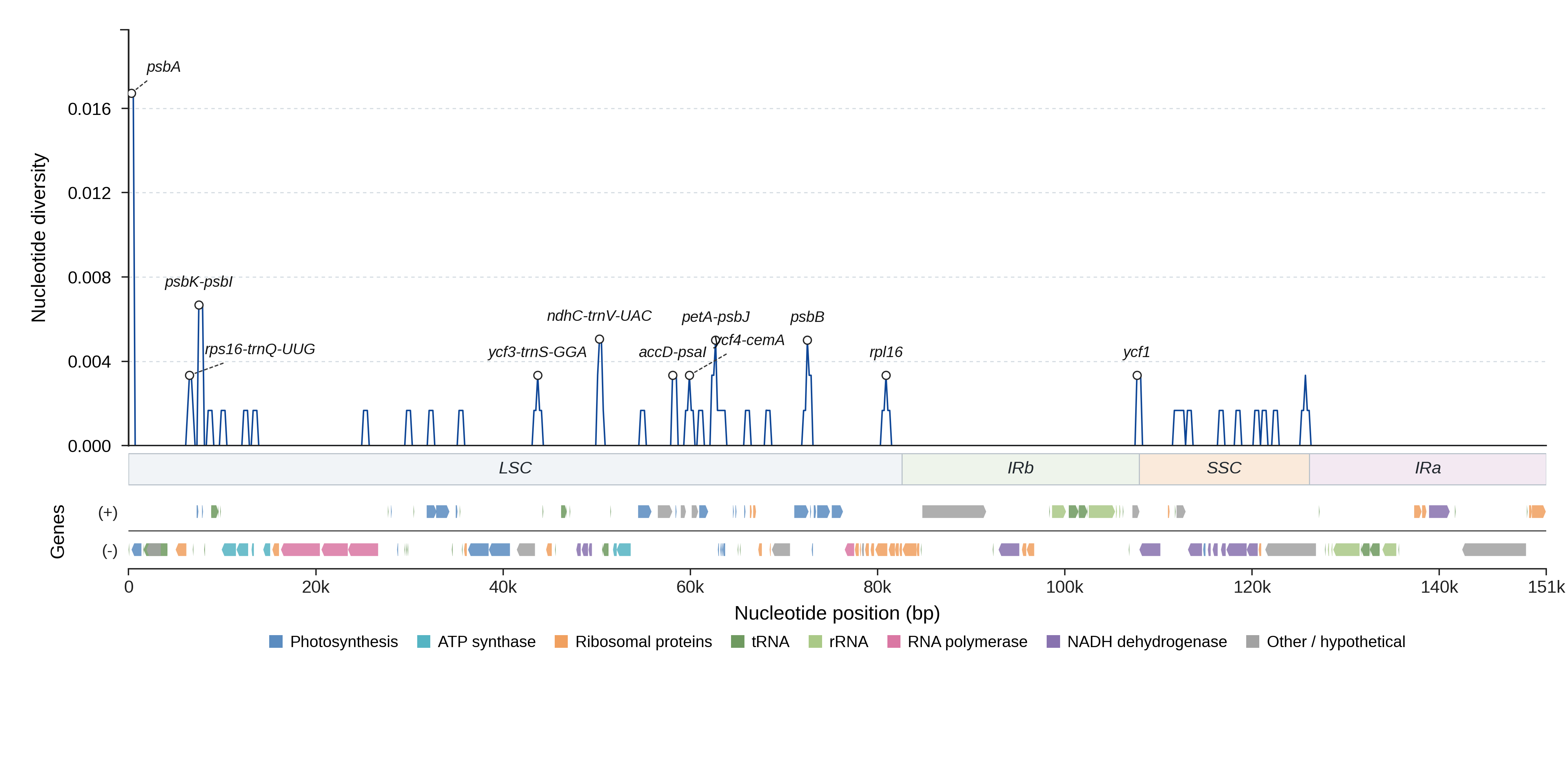 Sliding-window nucleotide diversity