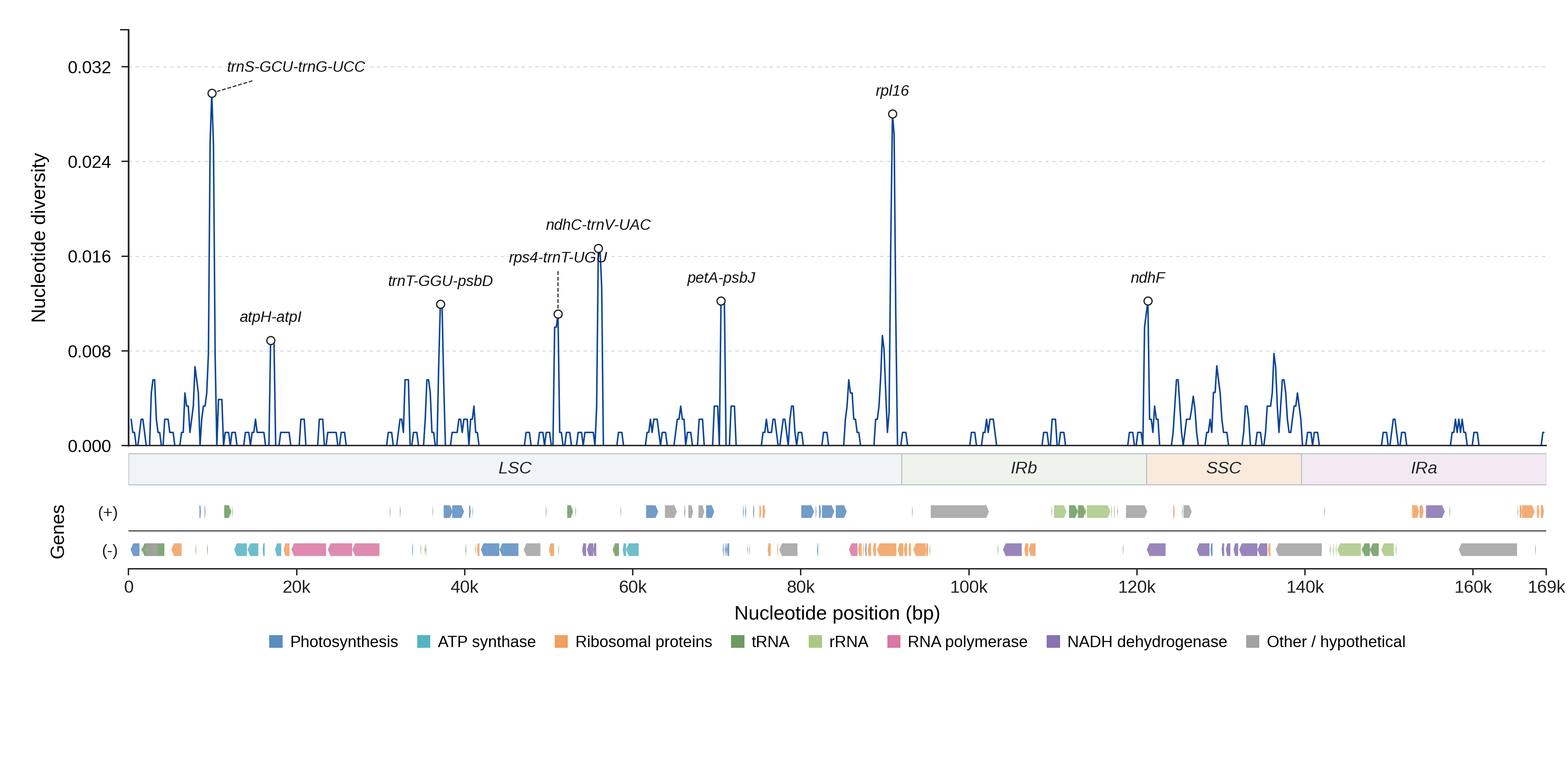 Sliding-window nucleotide diversity