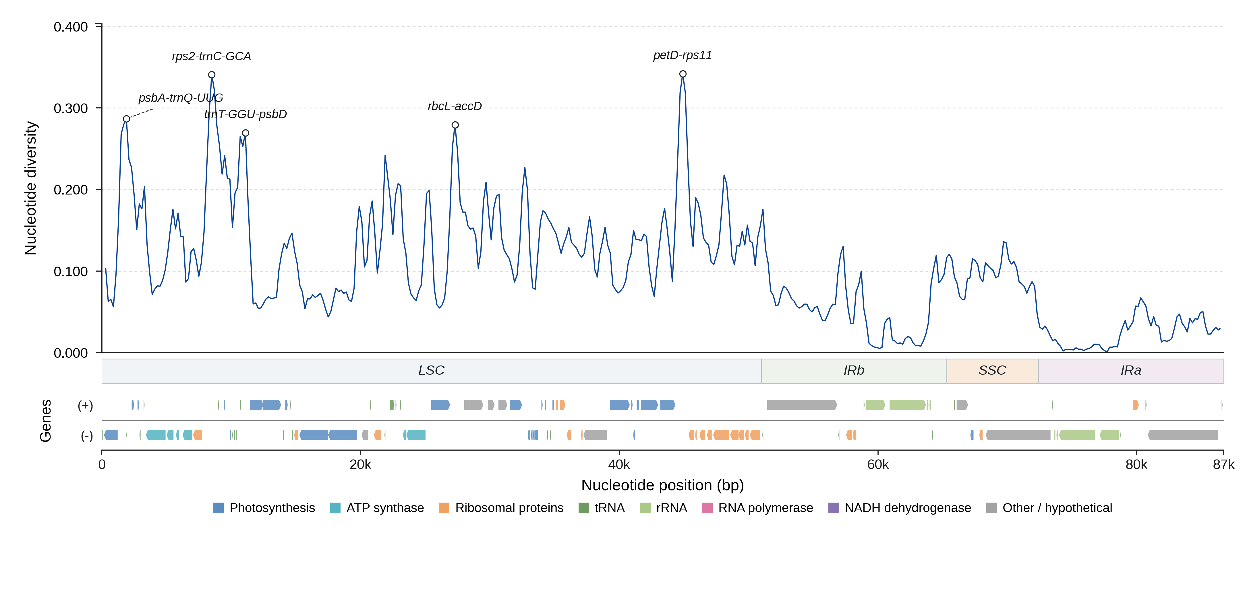 Sliding-window nucleotide diversity