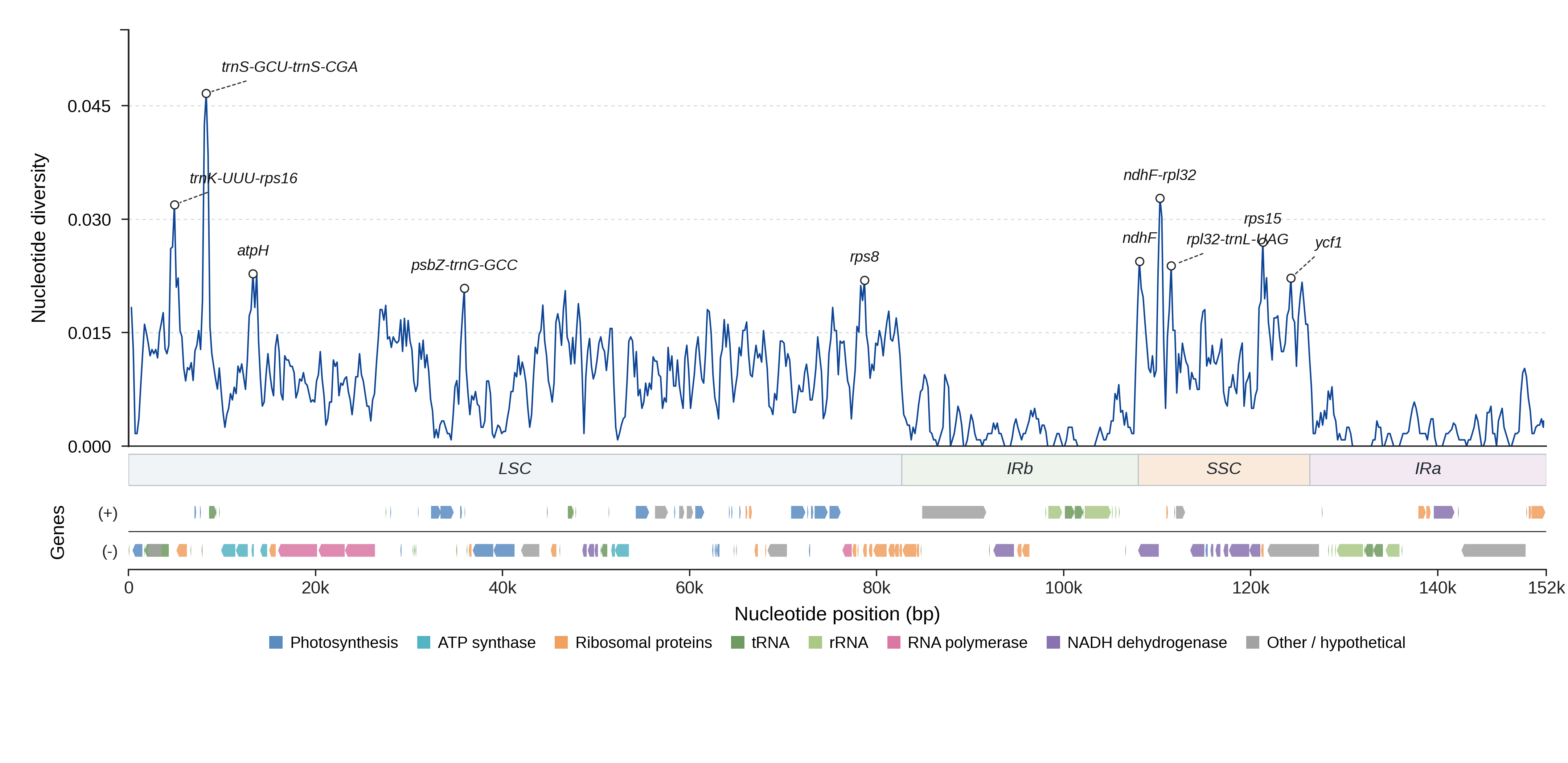 Sliding-window nucleotide diversity