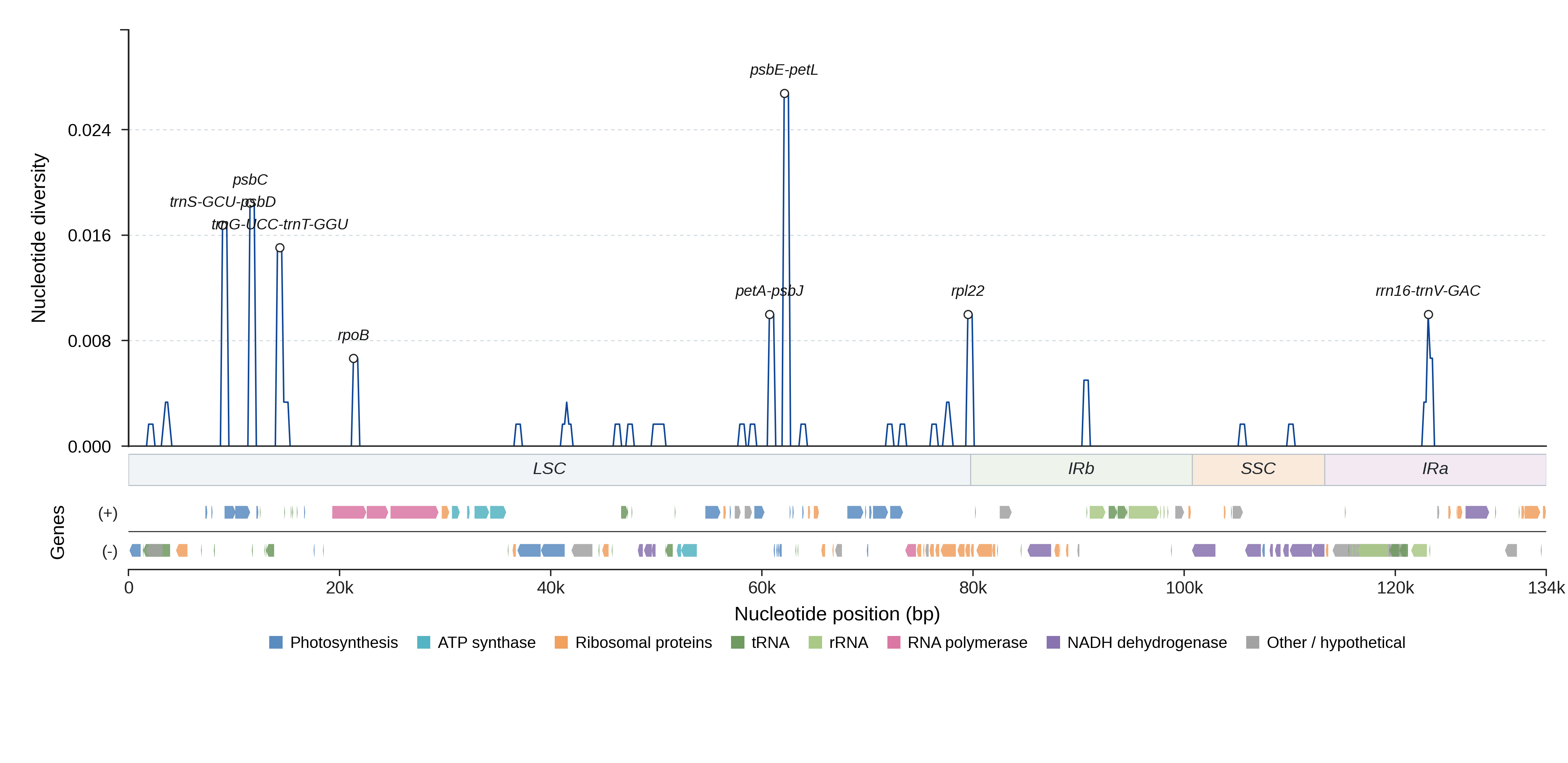 Sliding-window nucleotide diversity