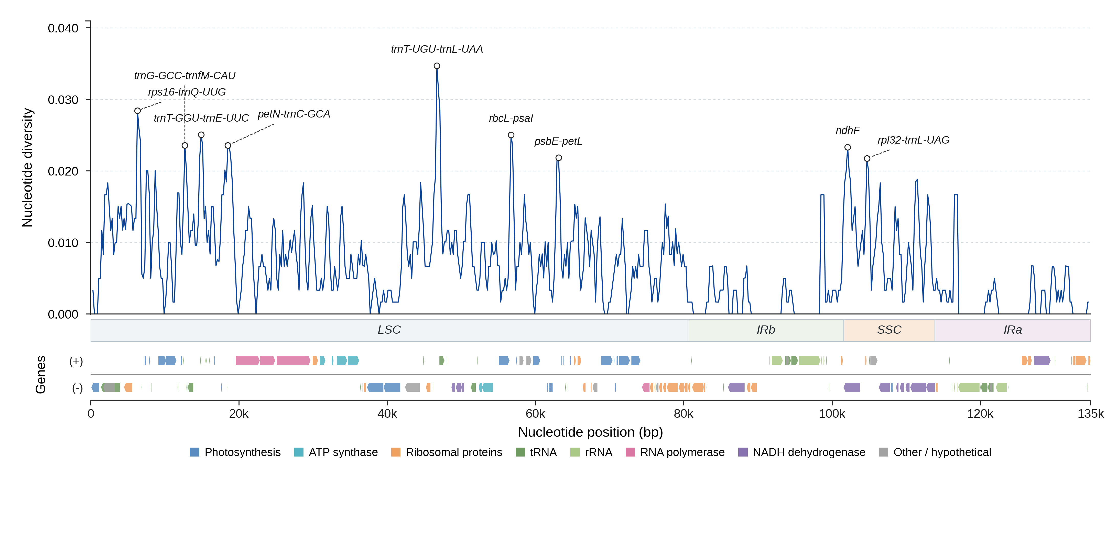 Sliding-window nucleotide diversity