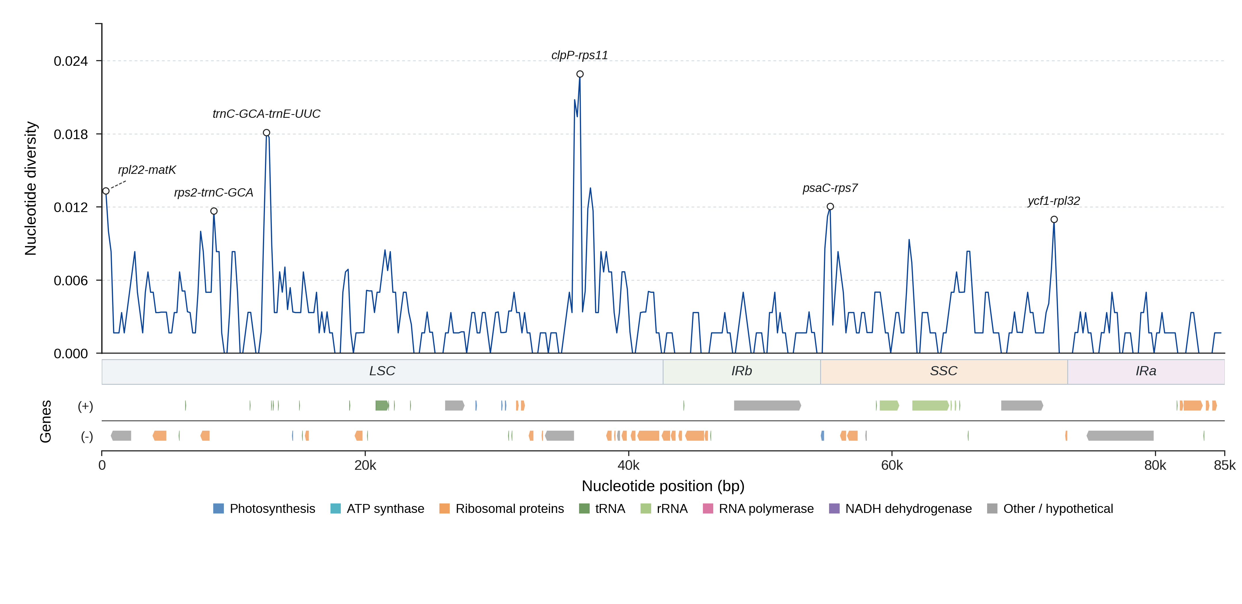 Sliding-window nucleotide diversity