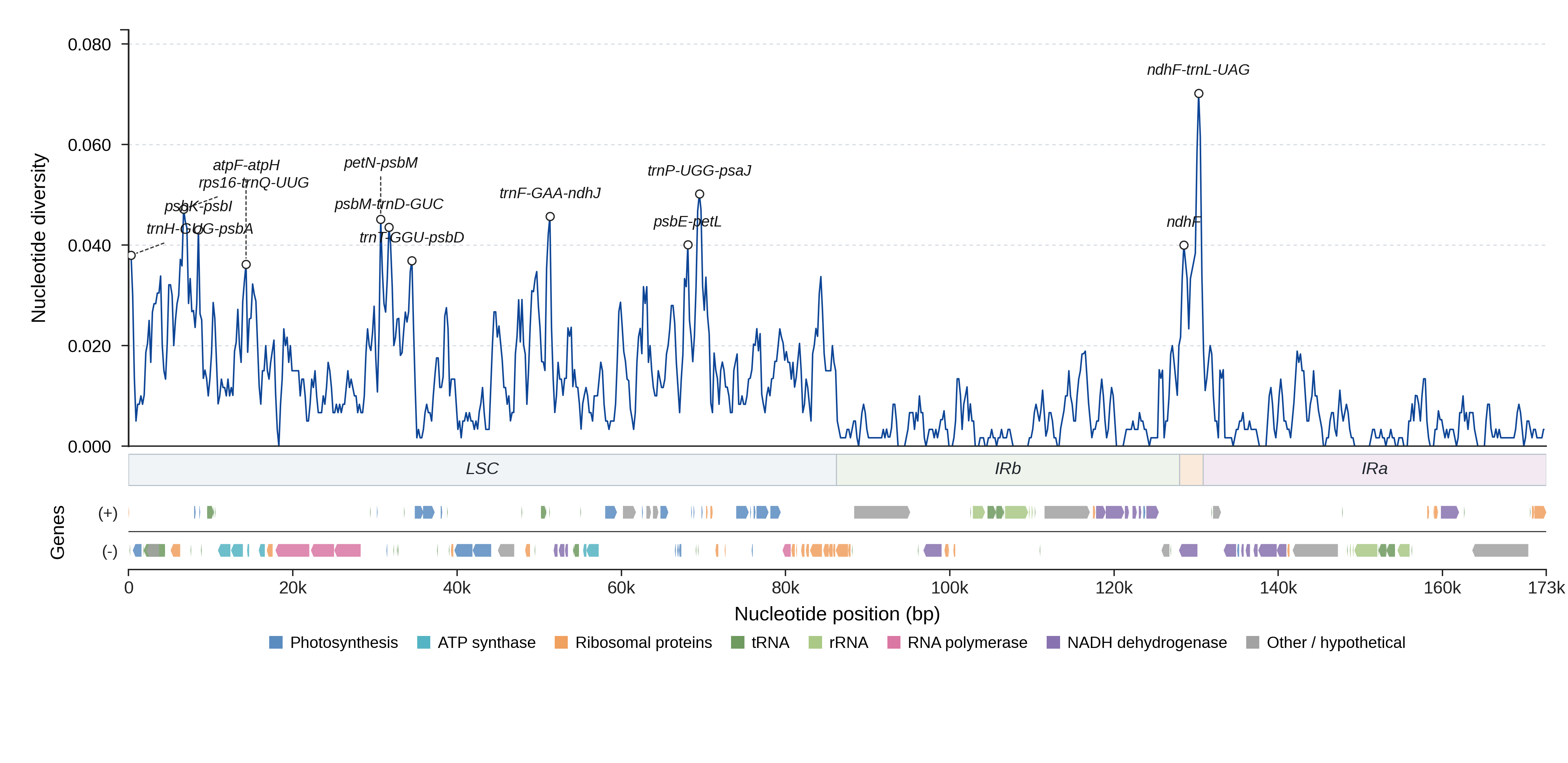 Sliding-window nucleotide diversity