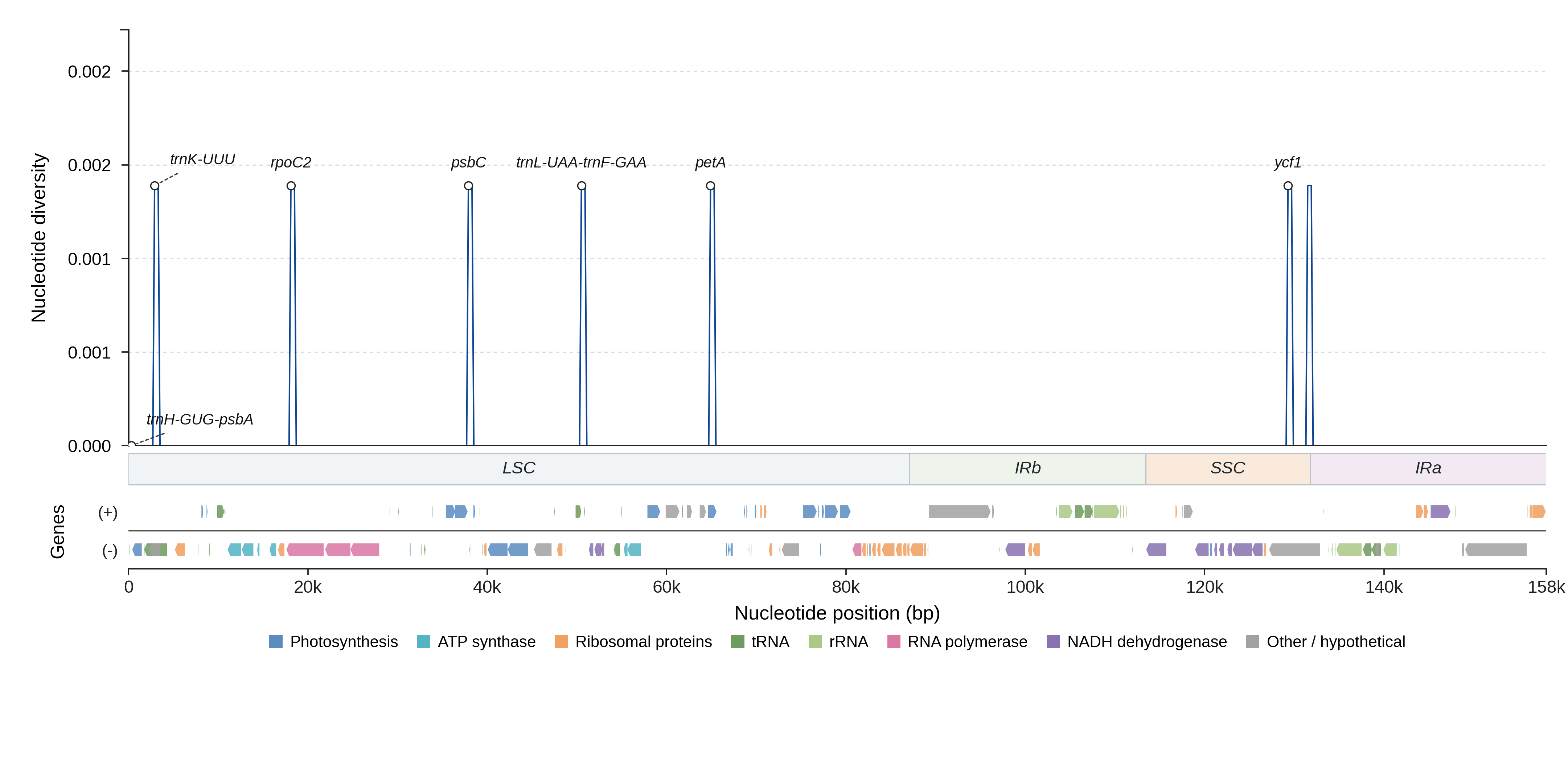 Sliding-window nucleotide diversity