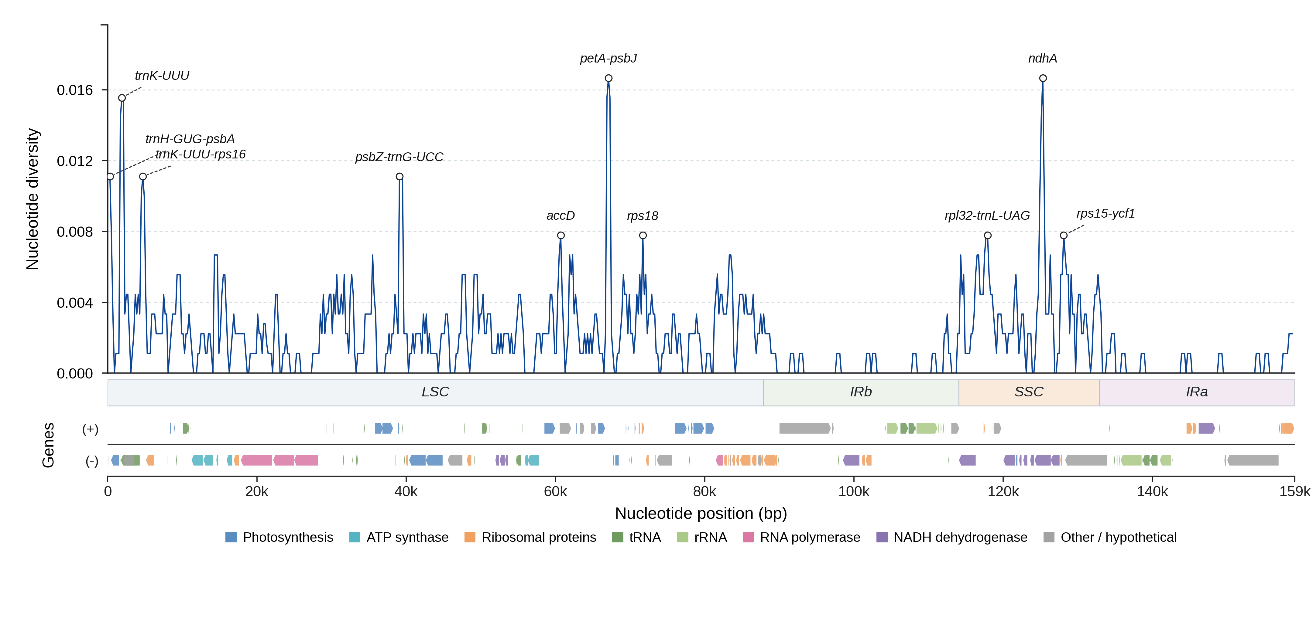 Sliding-window nucleotide diversity