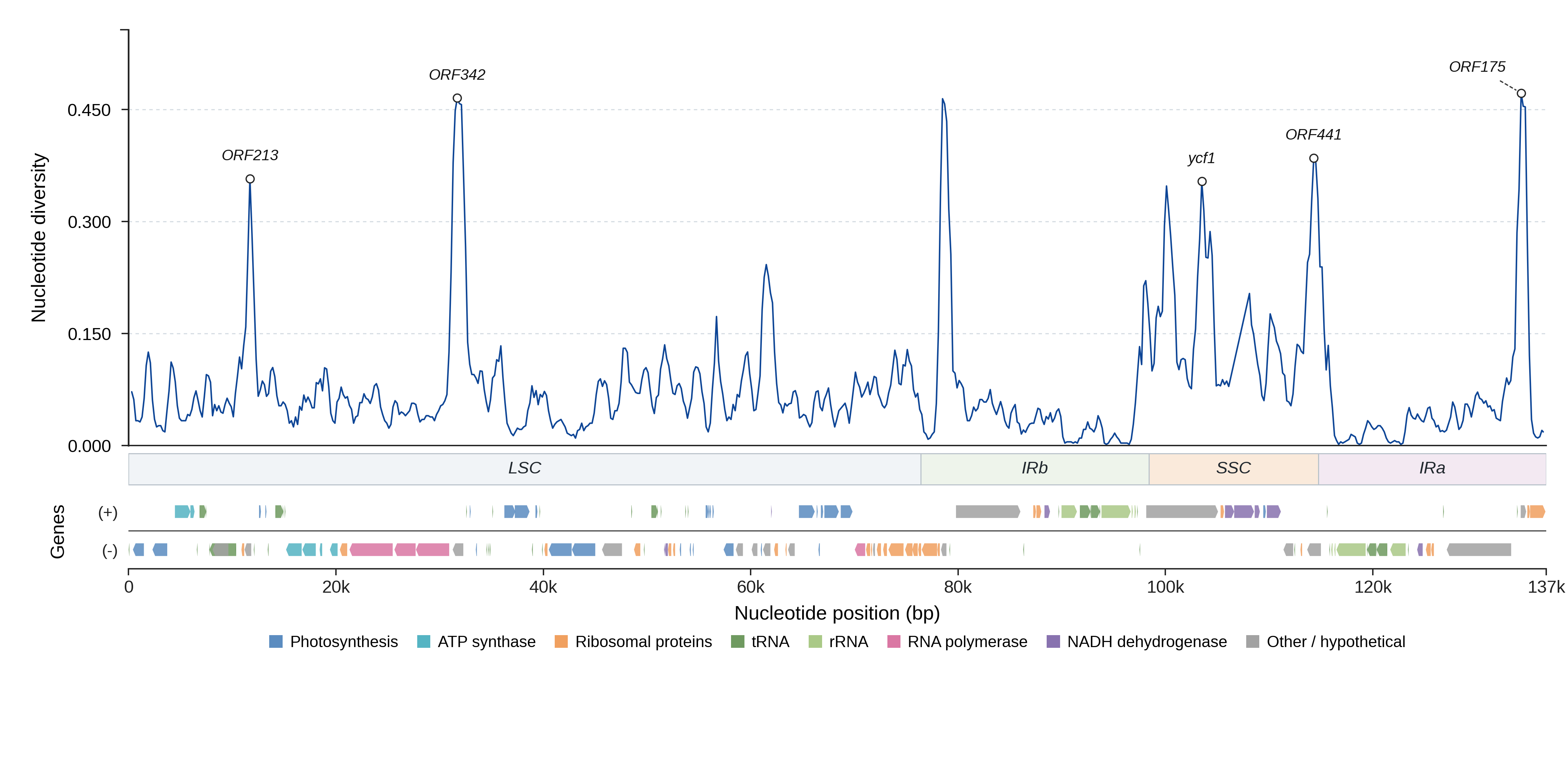 Sliding-window nucleotide diversity