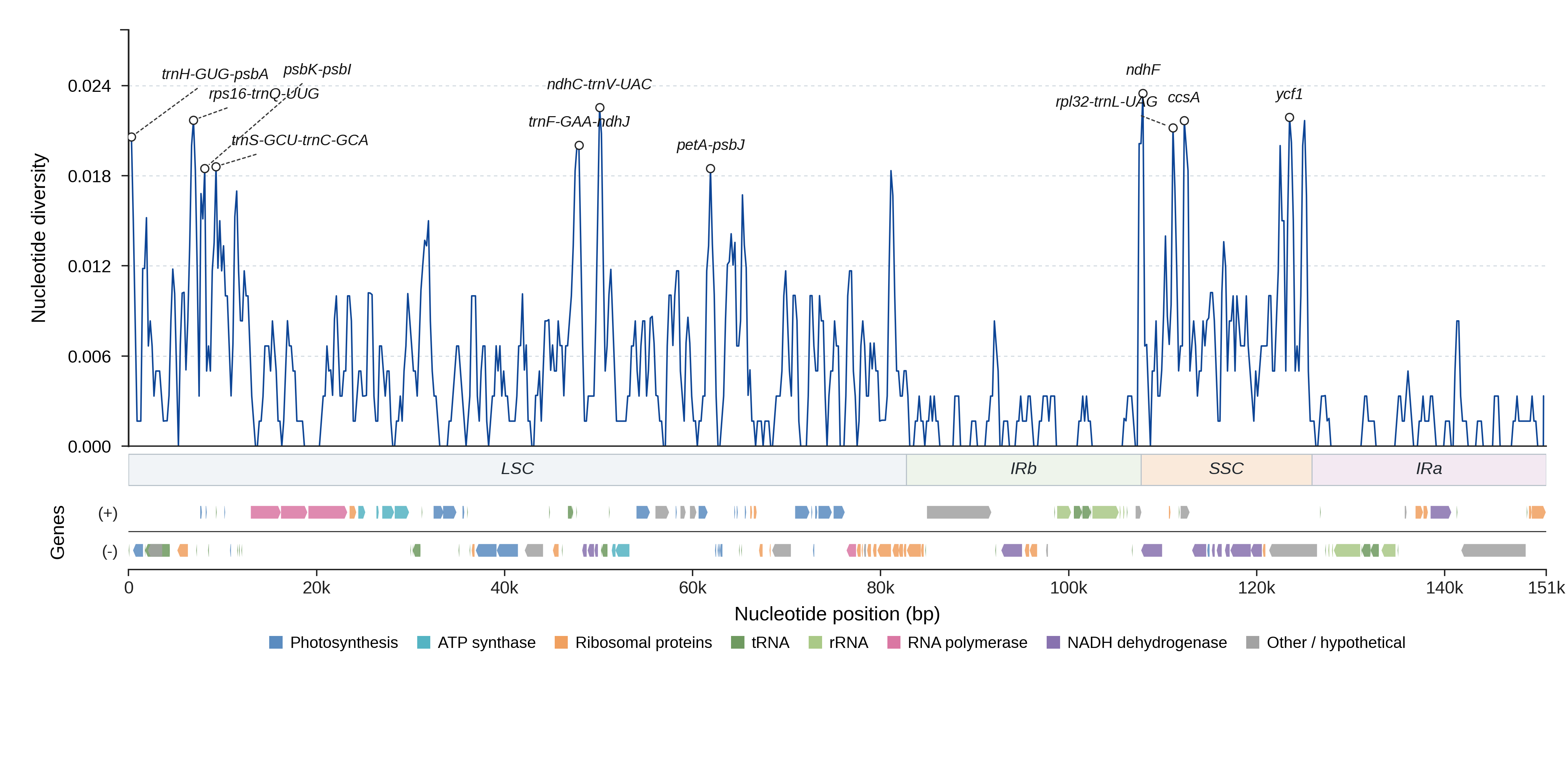Sliding-window nucleotide diversity