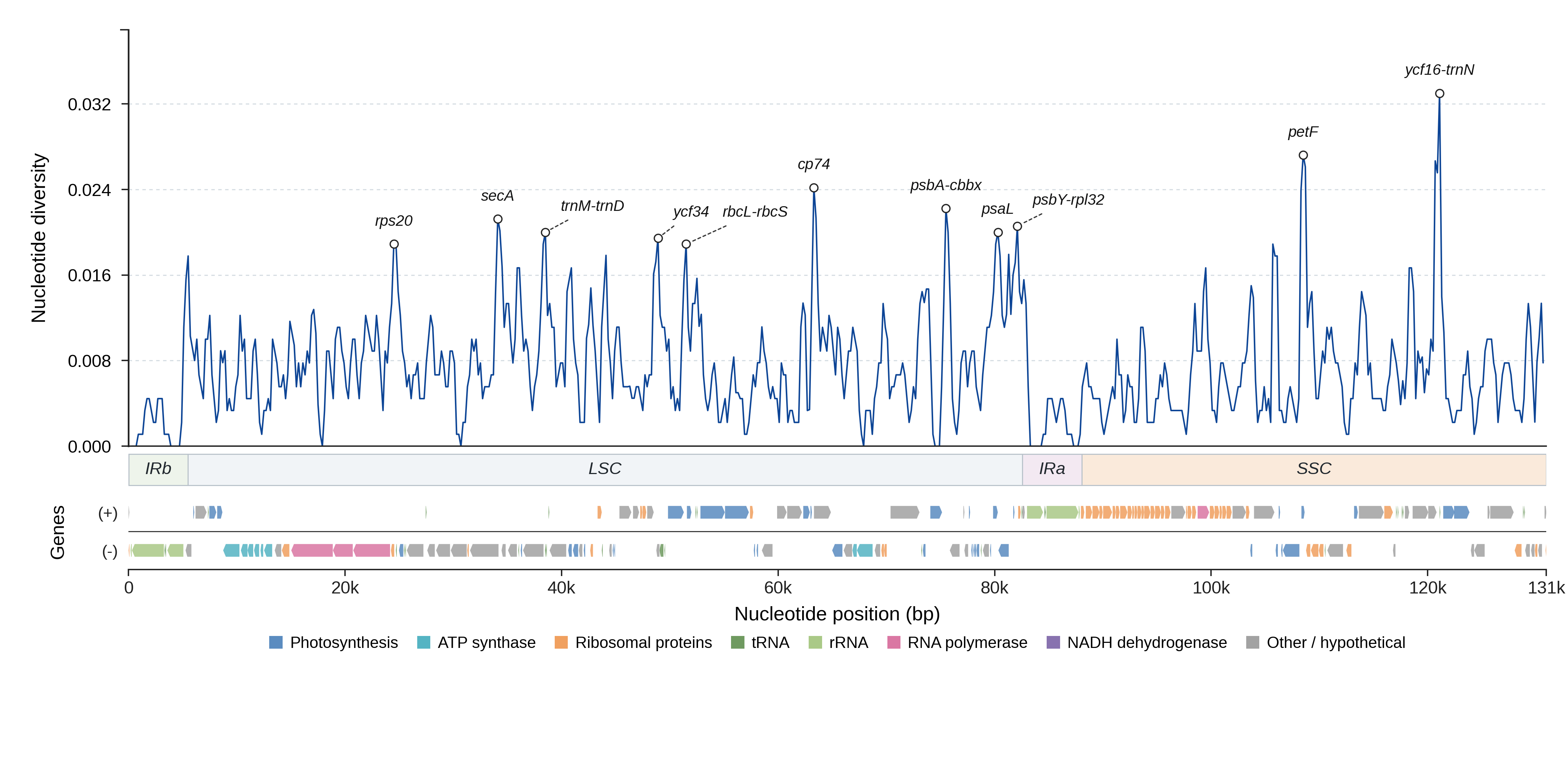 Sliding-window nucleotide diversity