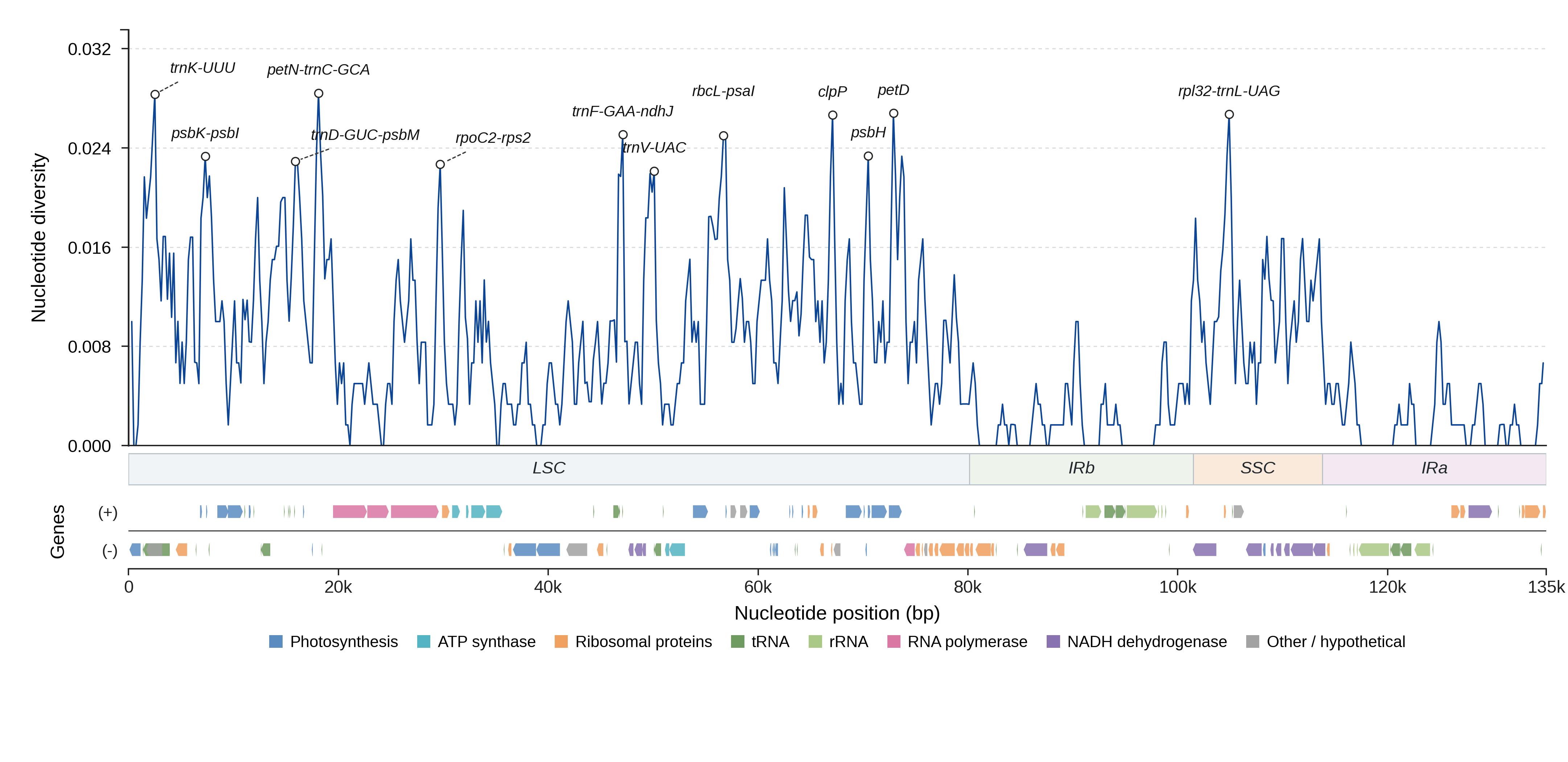 Sliding-window nucleotide diversity