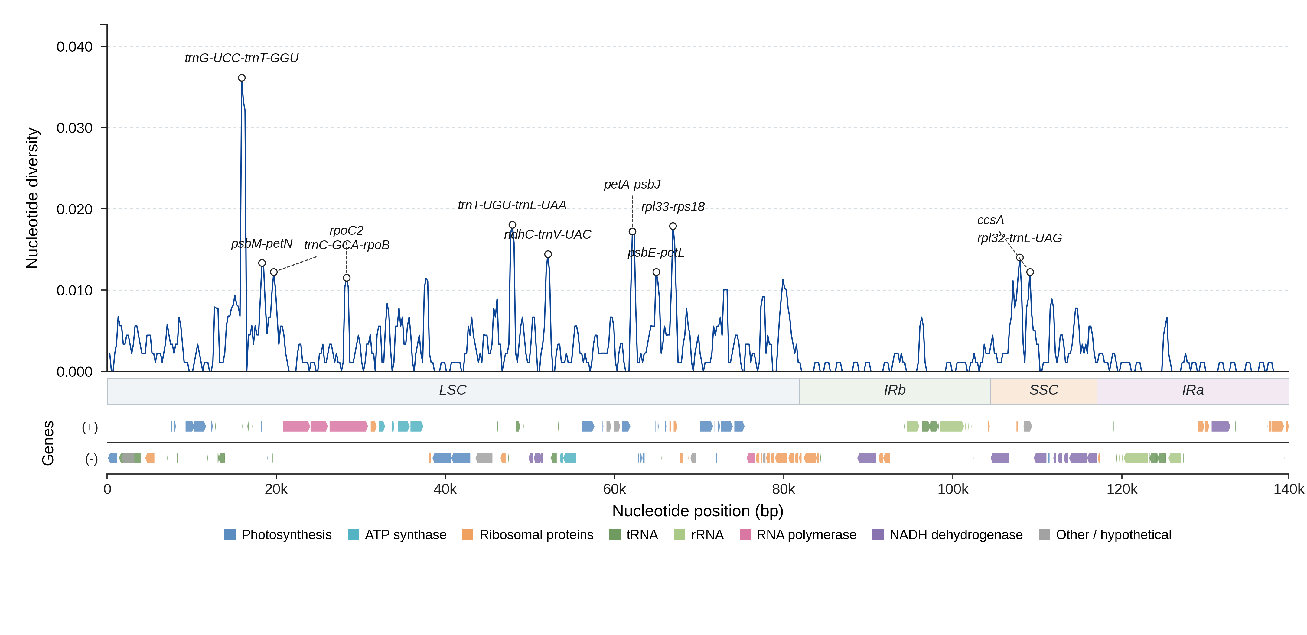 Sliding-window nucleotide diversity