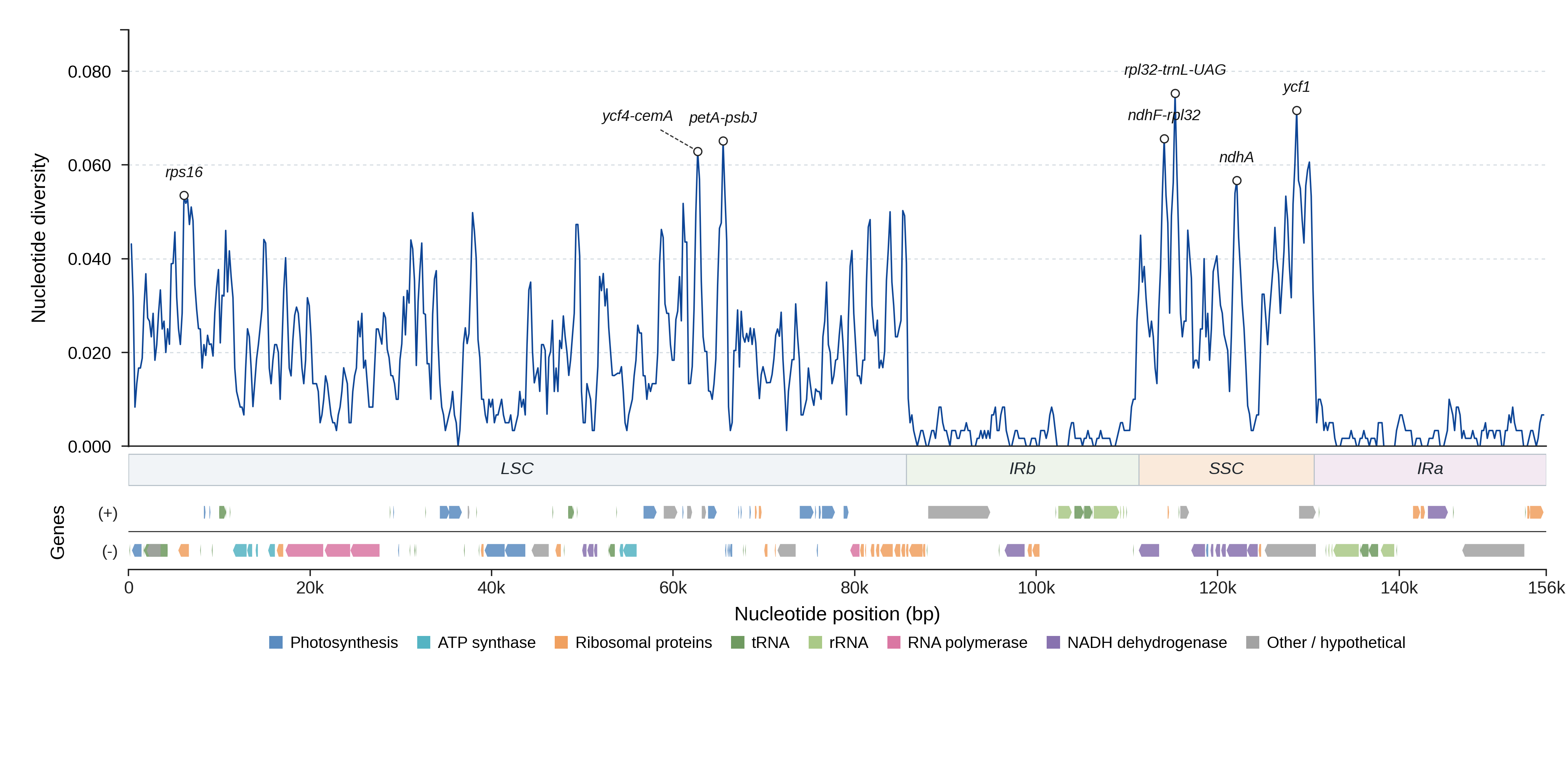 Sliding-window nucleotide diversity