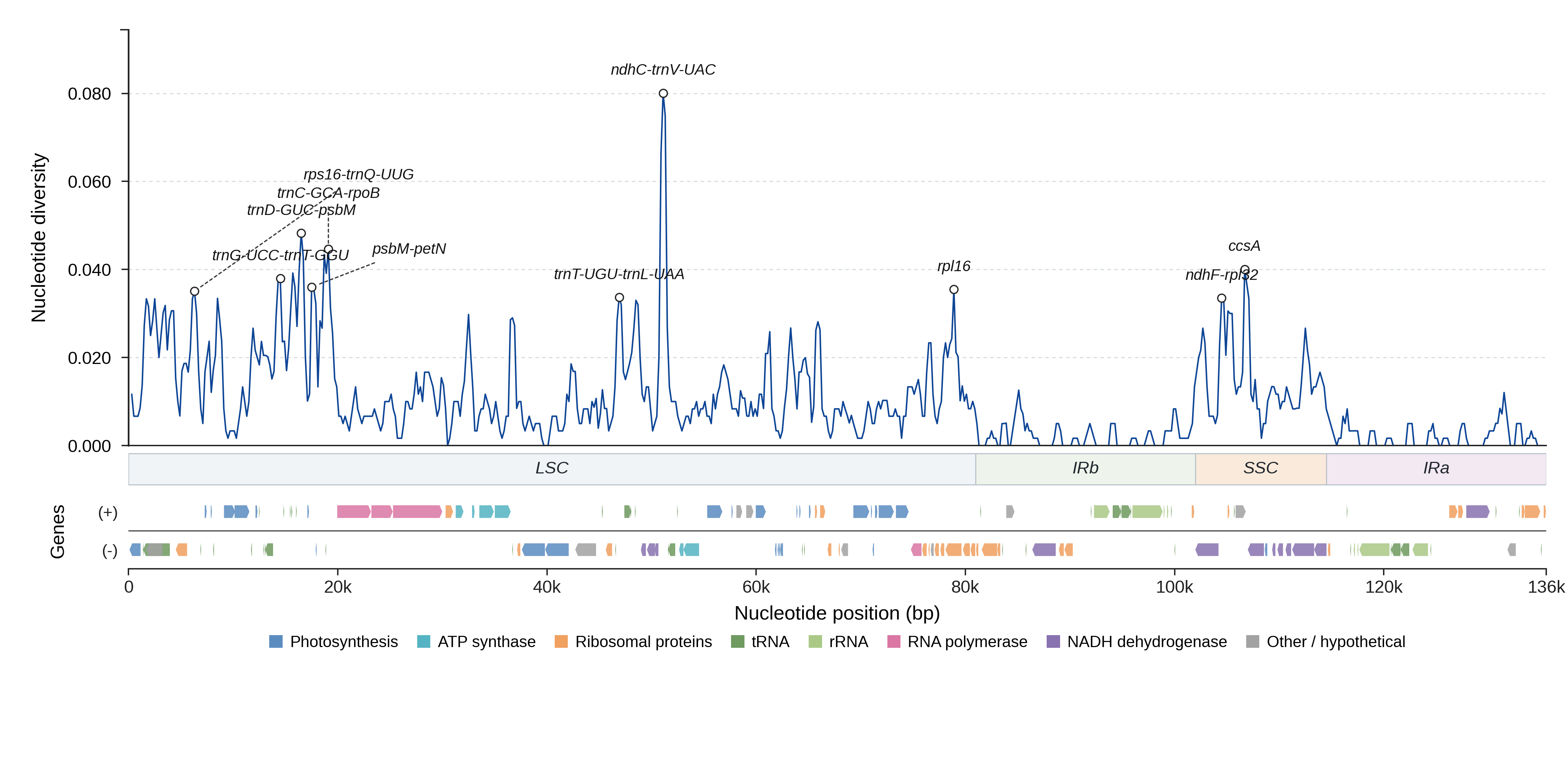 Sliding-window nucleotide diversity