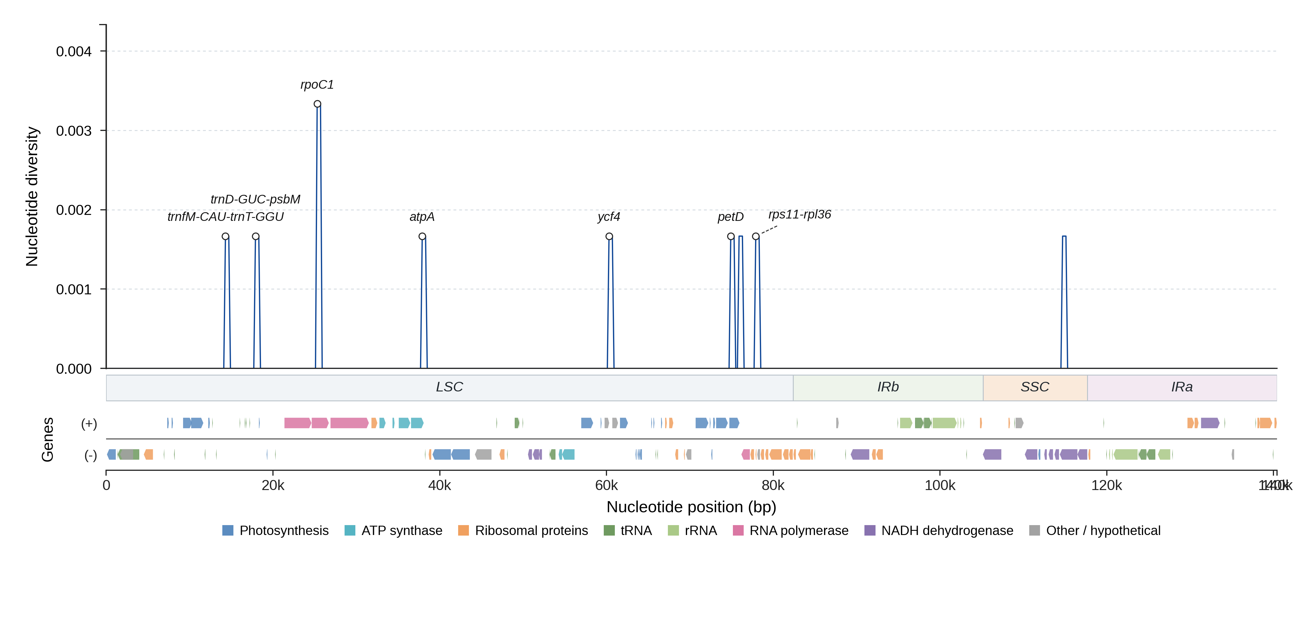 Sliding-window nucleotide diversity
