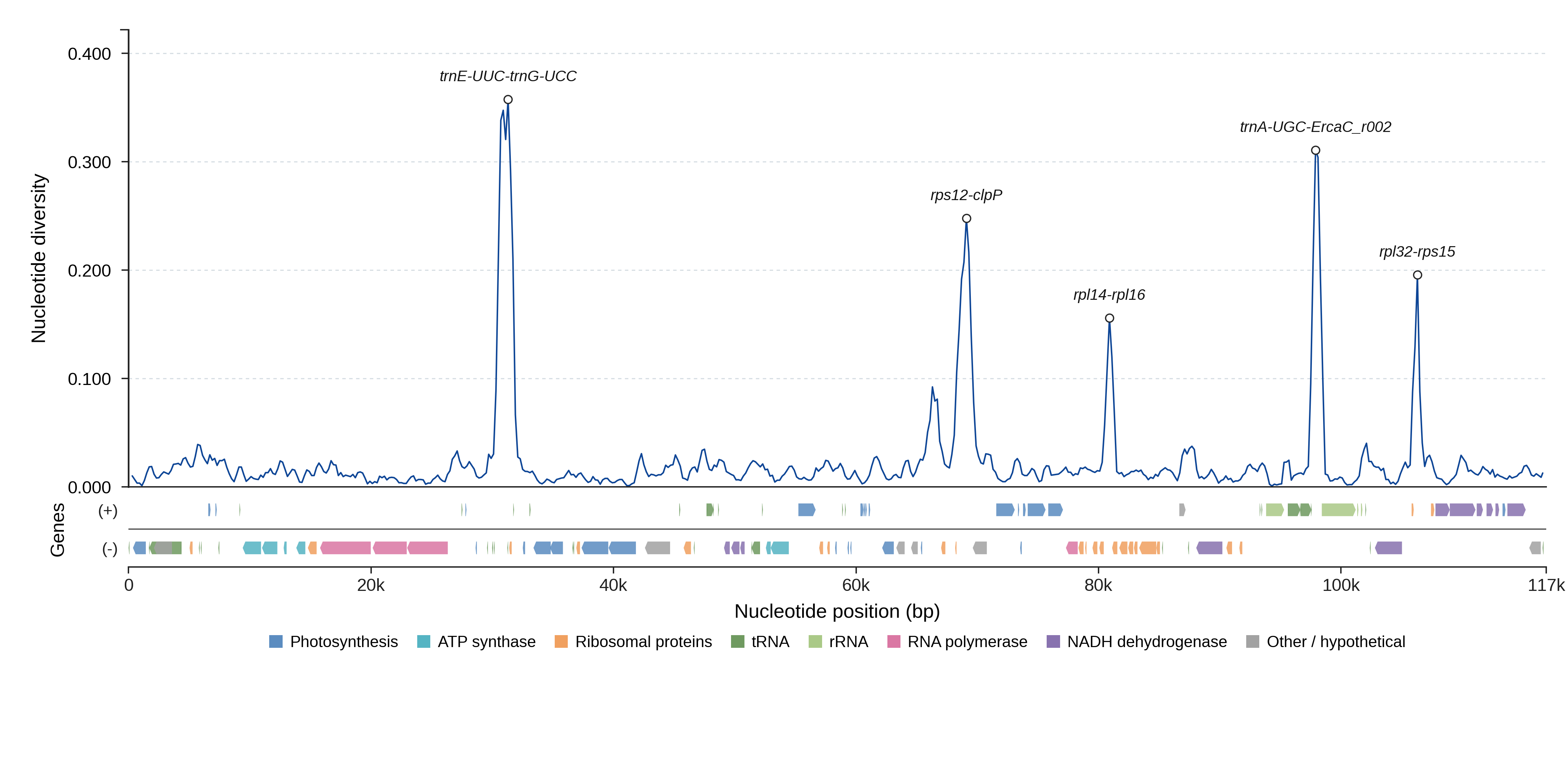 Sliding-window nucleotide diversity